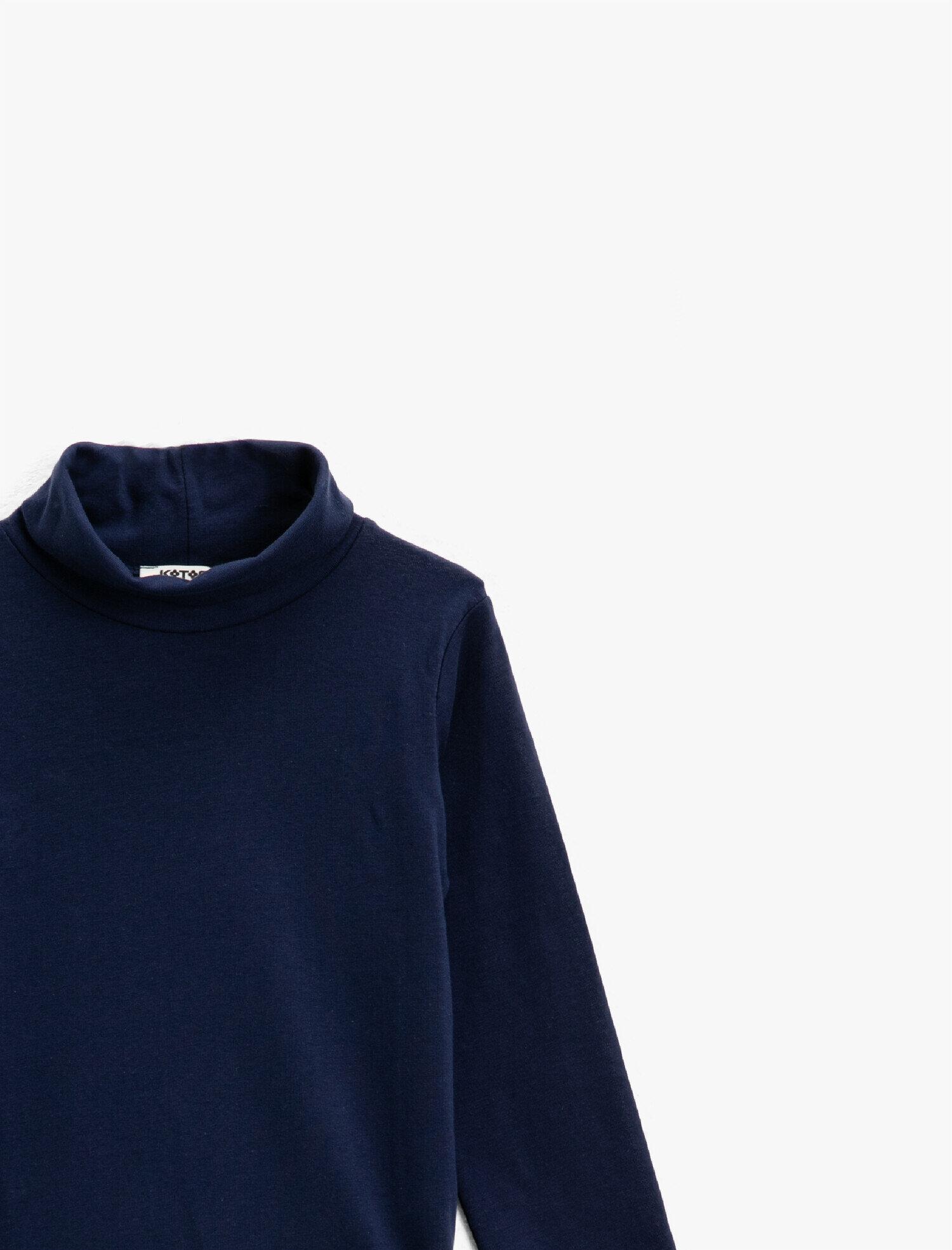  Kız Çocuk Dik Yaka Basic Uzun Kollu Tişört