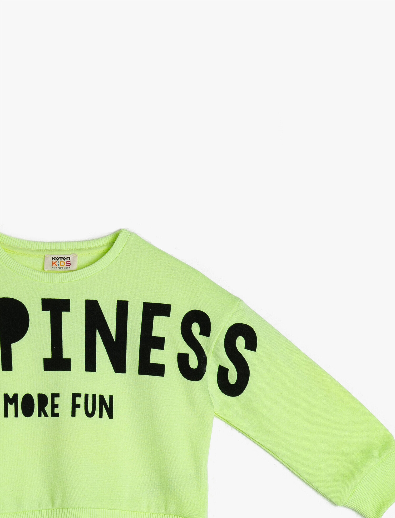  Kız Çocuk Bisiklet Yaka Uzun Kollu Baskılı Sweatshirt