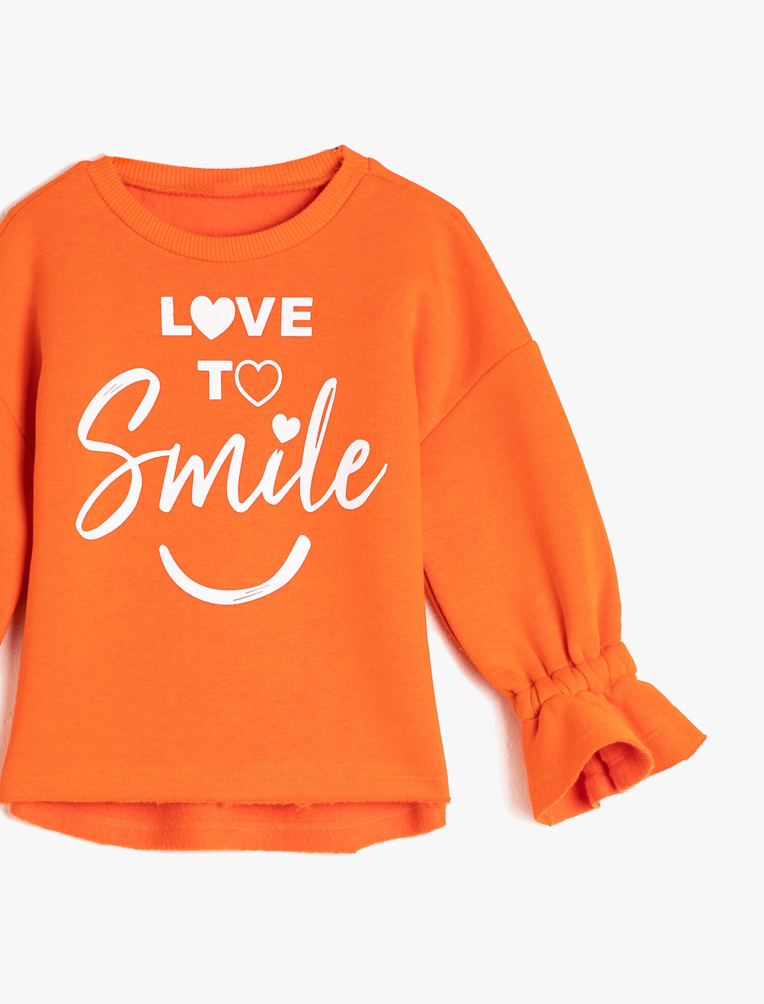  Kız Çocuk Fırfırlı Uzun Kollu Baskılı Sweatshirt