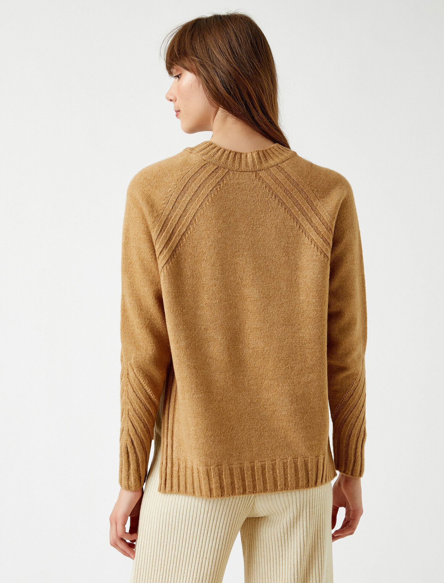   Bisiklet Yaka Yanları Yırtmaçlı Triko Kazak