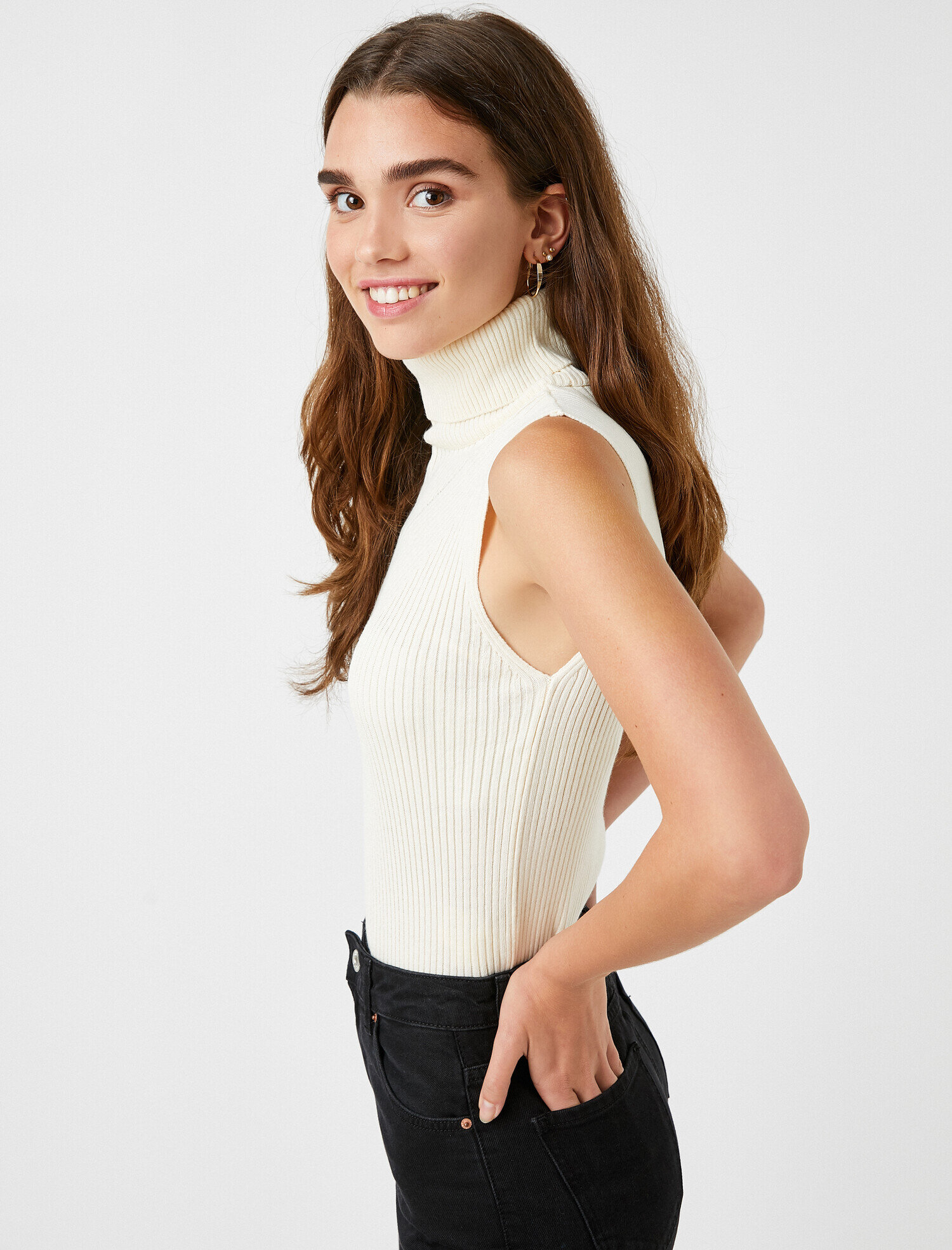   Balıkçı Yaka Kolsuz Triko Atlet