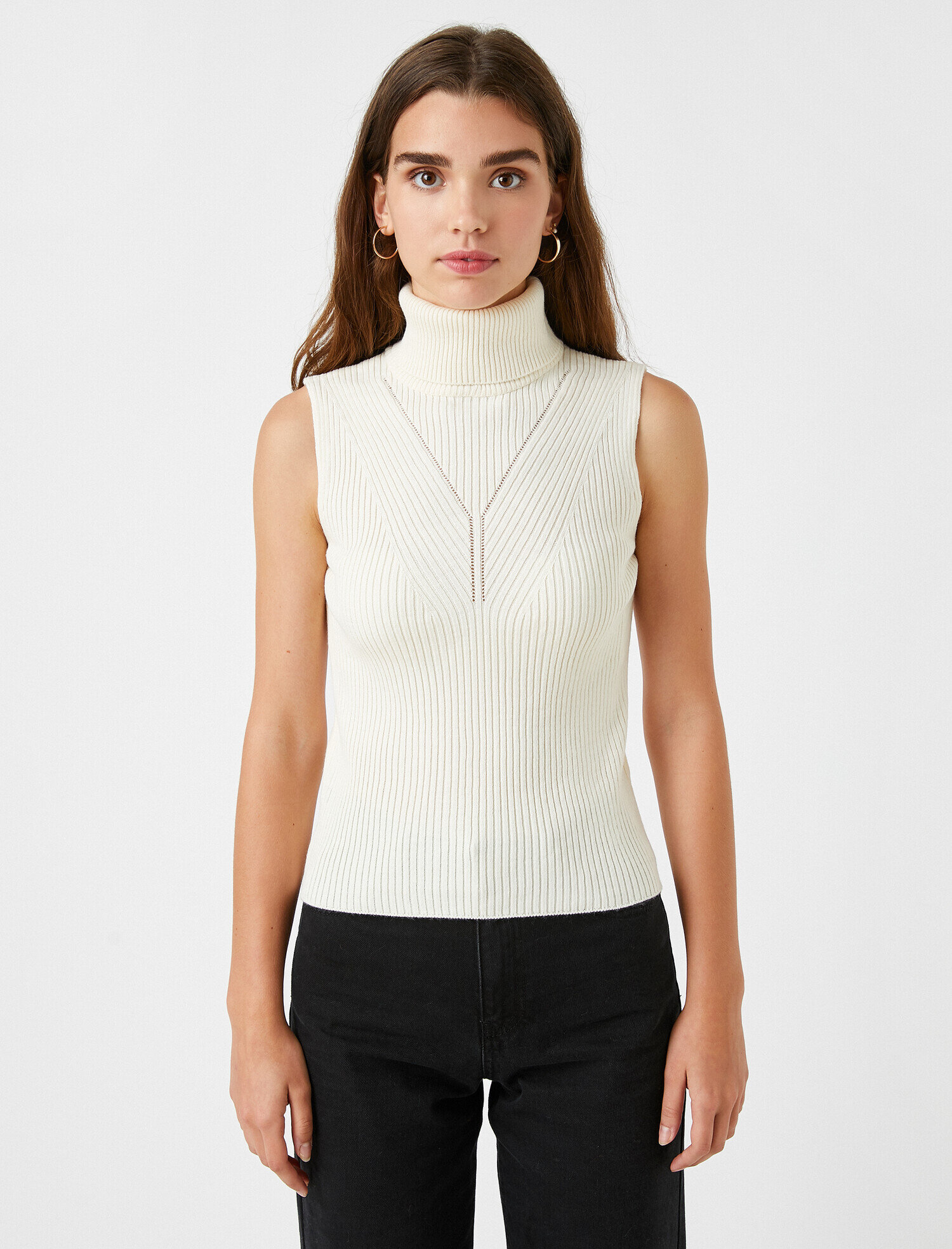   Balıkçı Yaka Kolsuz Triko Atlet