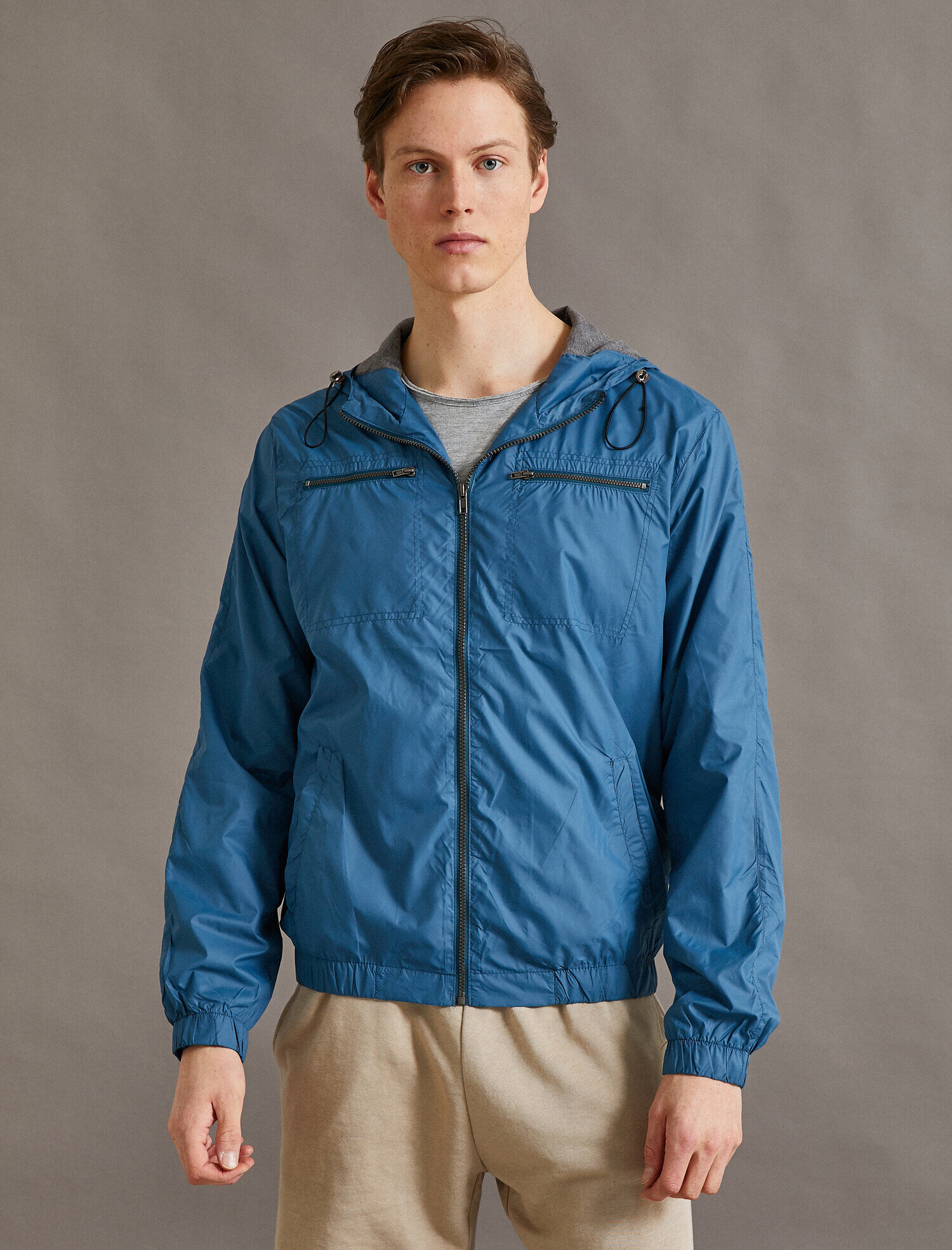 Kapüşonlu Mont Cepli Fermuarlı