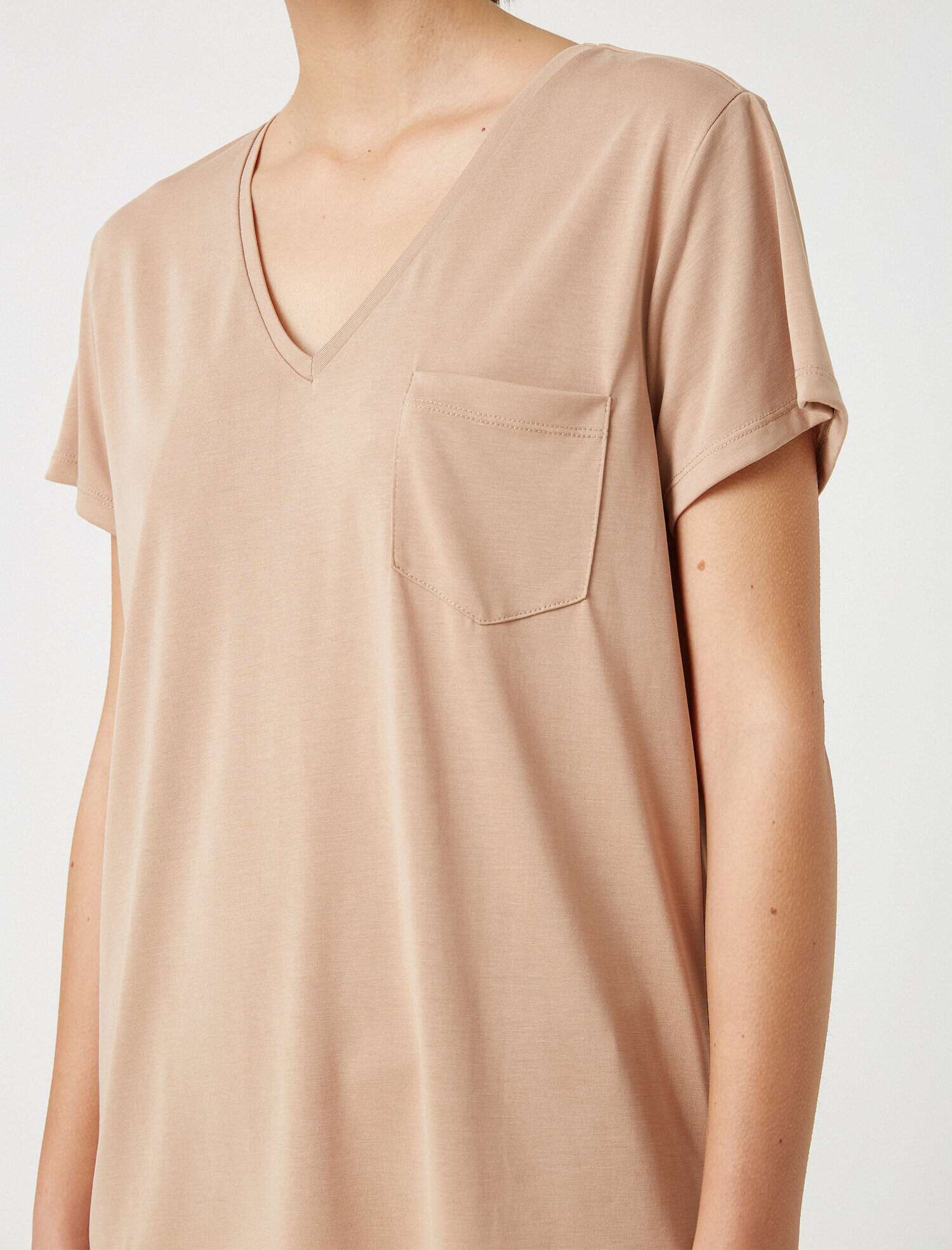   Kisa Kollu V Yaka Pijama Üstü