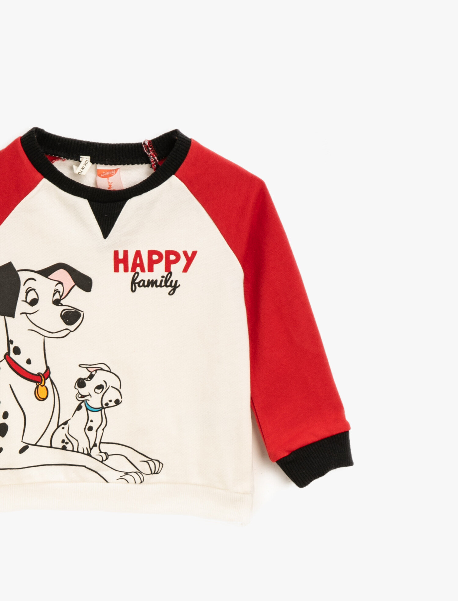  Erkek Bebek 1001 Dalmaçyalı Lisanslı Baskılı Bisiklet Yaka Pamuklu Sweatshirt