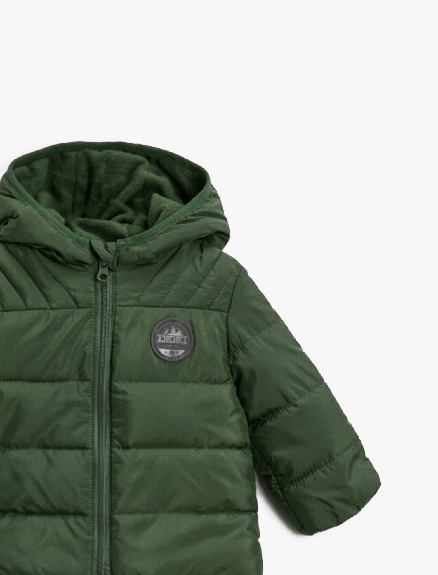  Erkek Bebek Kapüşonlu Fermuarlı Şişme Mont