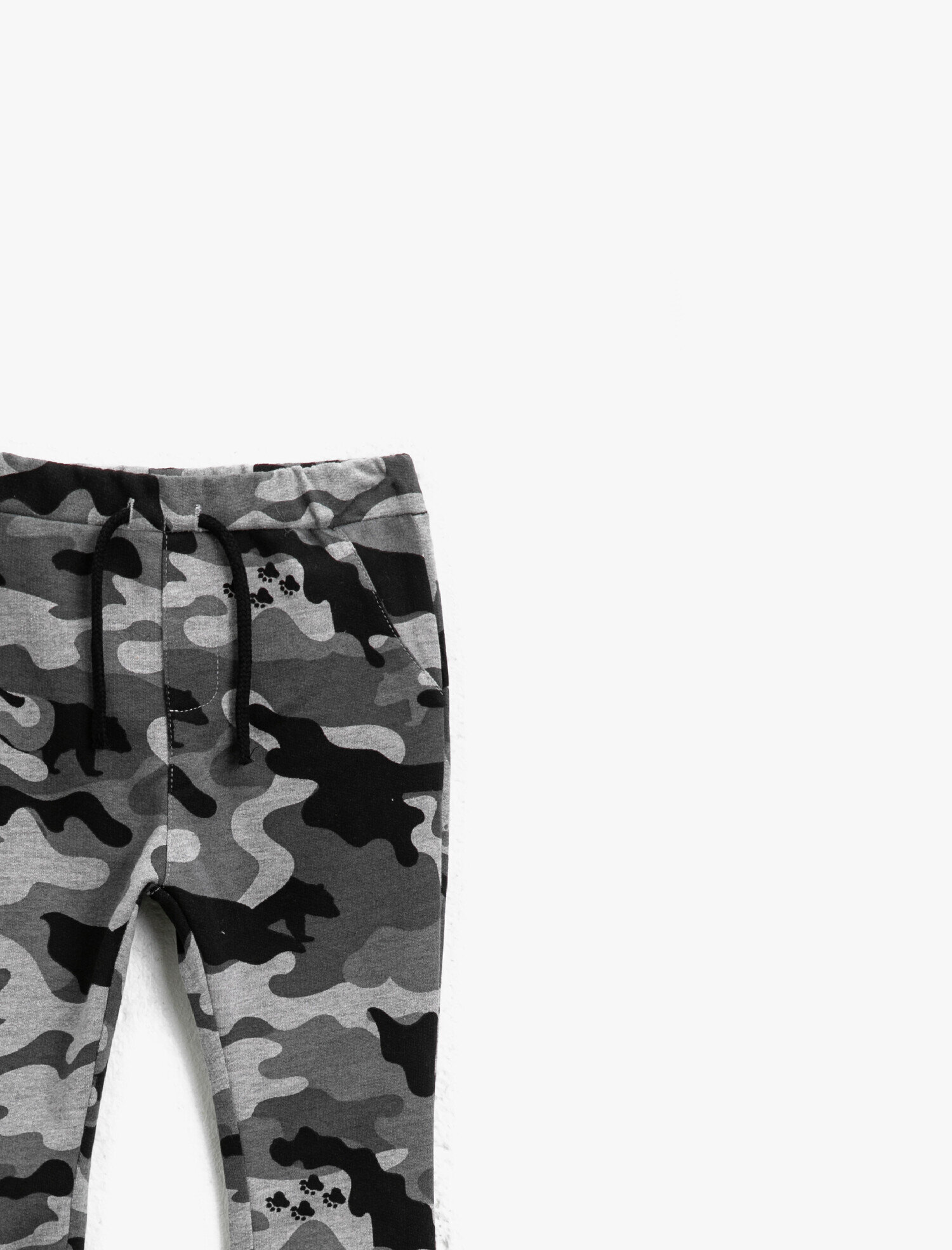  Erkek Bebek Kamuflaj Desenli Belden Bağlamalı Eşofman Altı