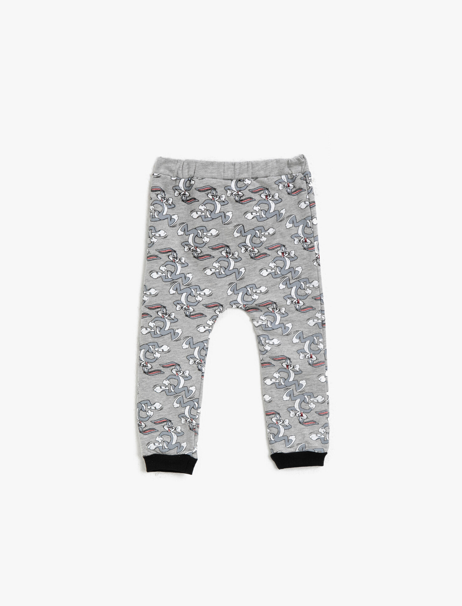  Erkek Bebek Bugs Bunny Lisanslı Baskılı Kanguru Cepli Eşofman Altı