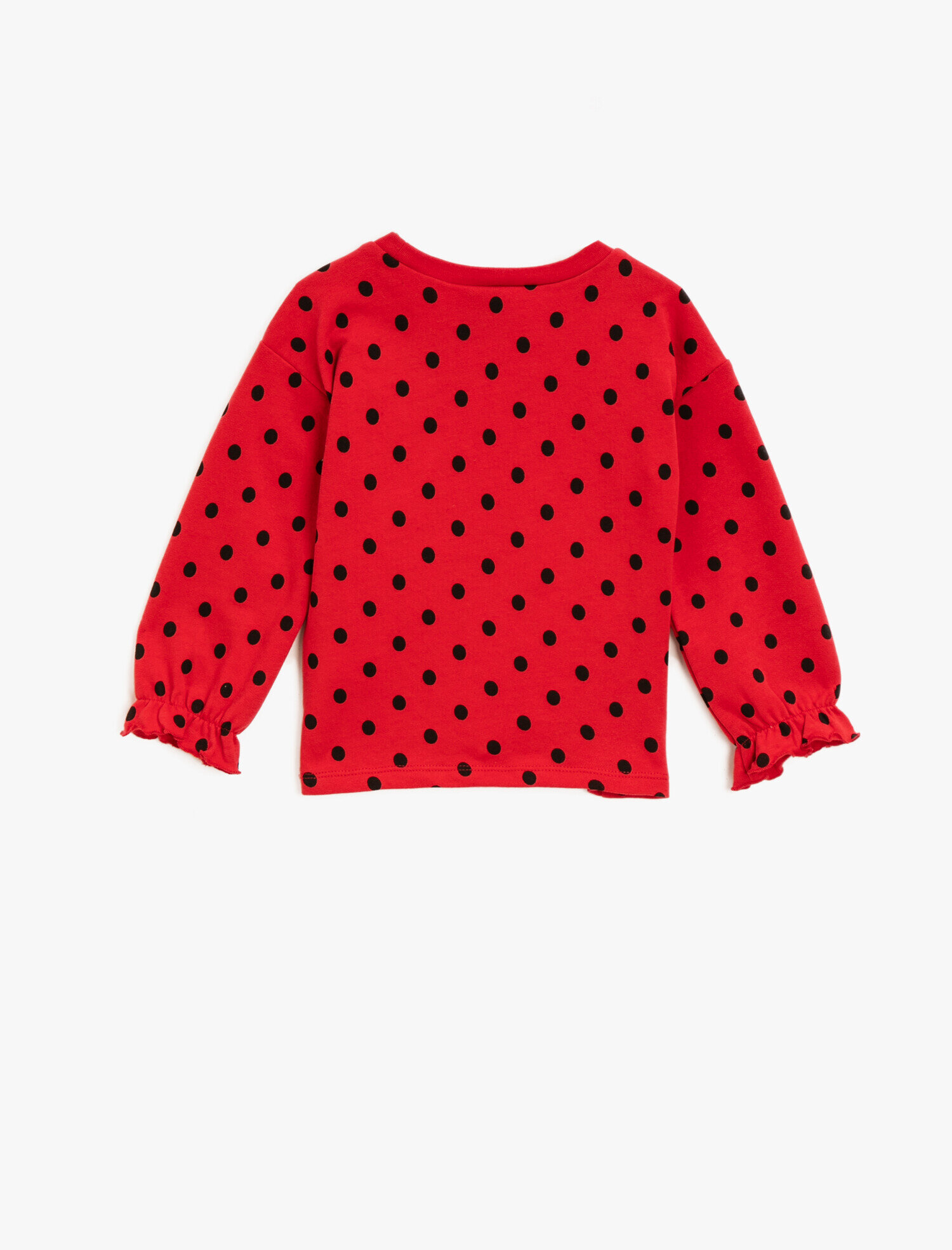 Kız Bebek Pamuklu Minnie Mouse Lisanslı Pullu Puantiyeli Sweatshirt