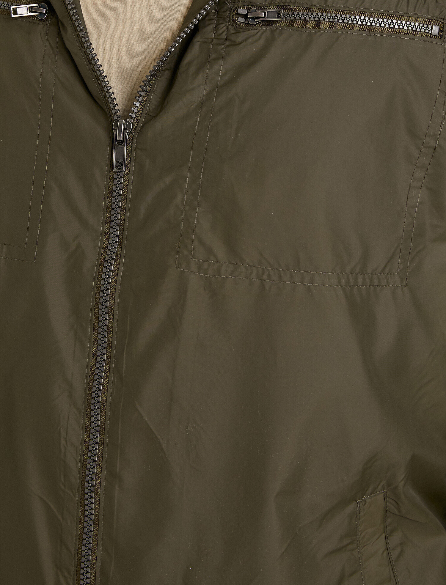 Kapüşonlu Mont Cepli Fermuarlı