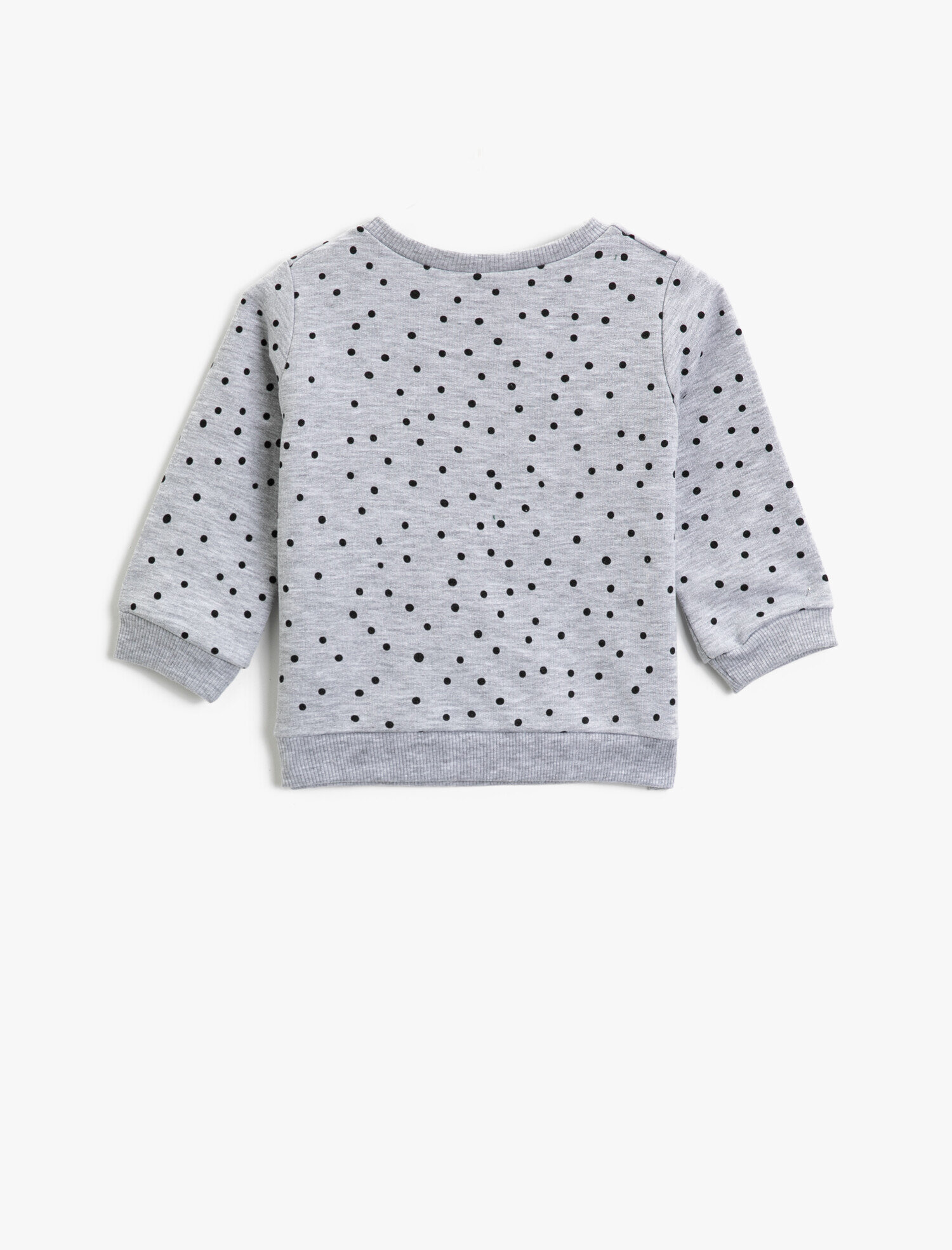  Kız Bebek Tavşan Baskılı Sweatshirt Bisiklet Yaka Uzun Kollu