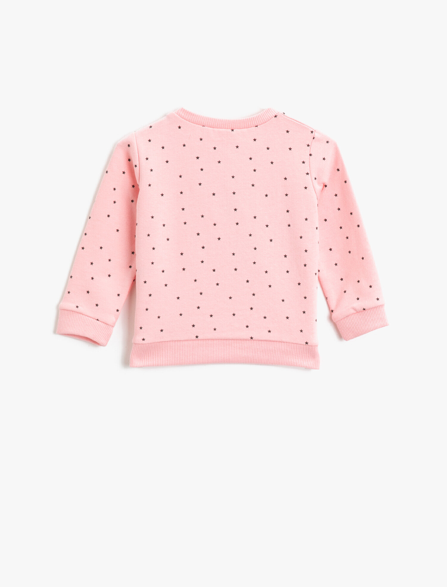  Kız Bebek Pamuklu Bisiklet Yaka Uzun Kollu Baskılı Sweatshirt