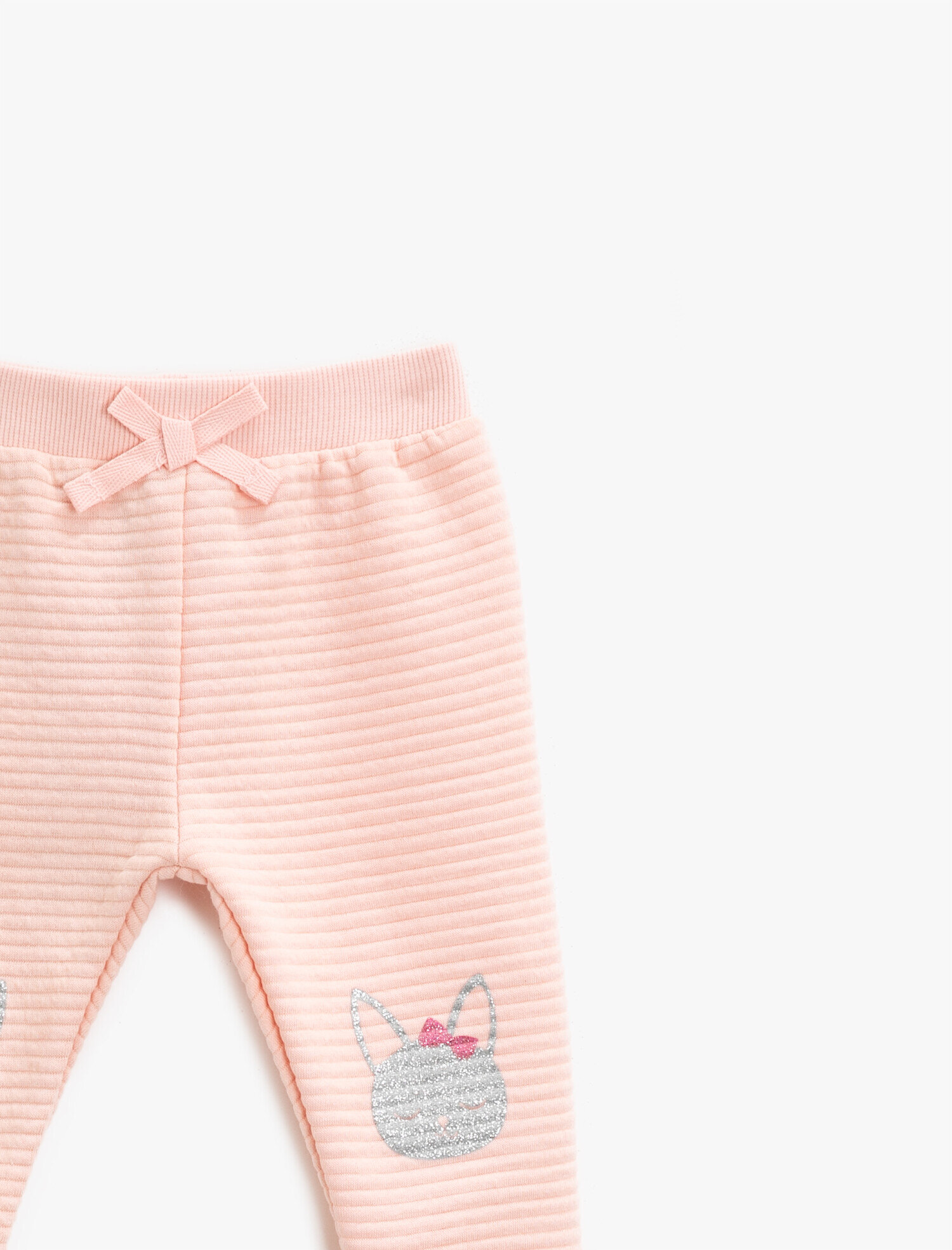  Kız Bebek Simli Baskılı Pamuklu Eşofman Altı