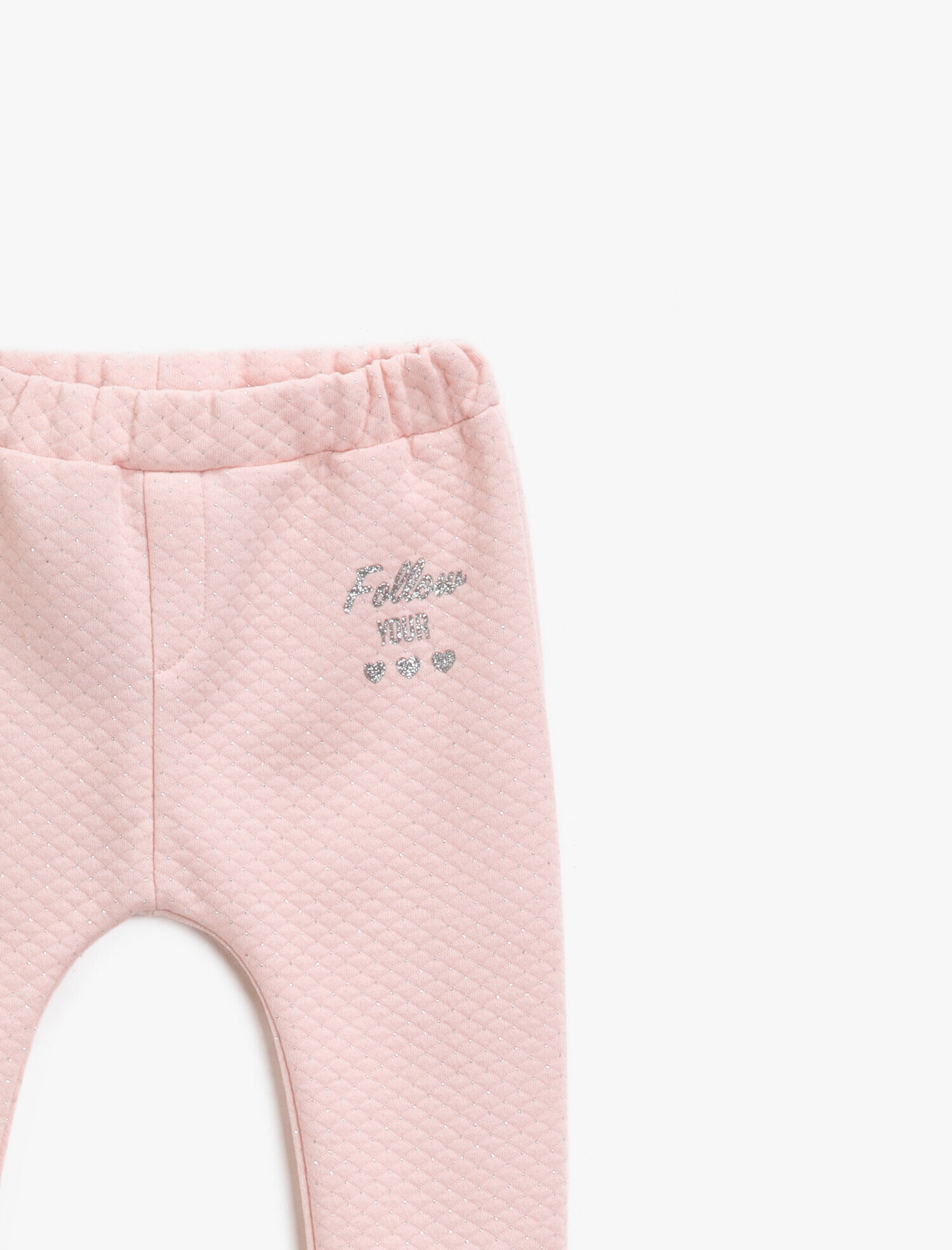  Kız Bebek Yazılı Simli Baskılı Normal Bel Eşofman Altı