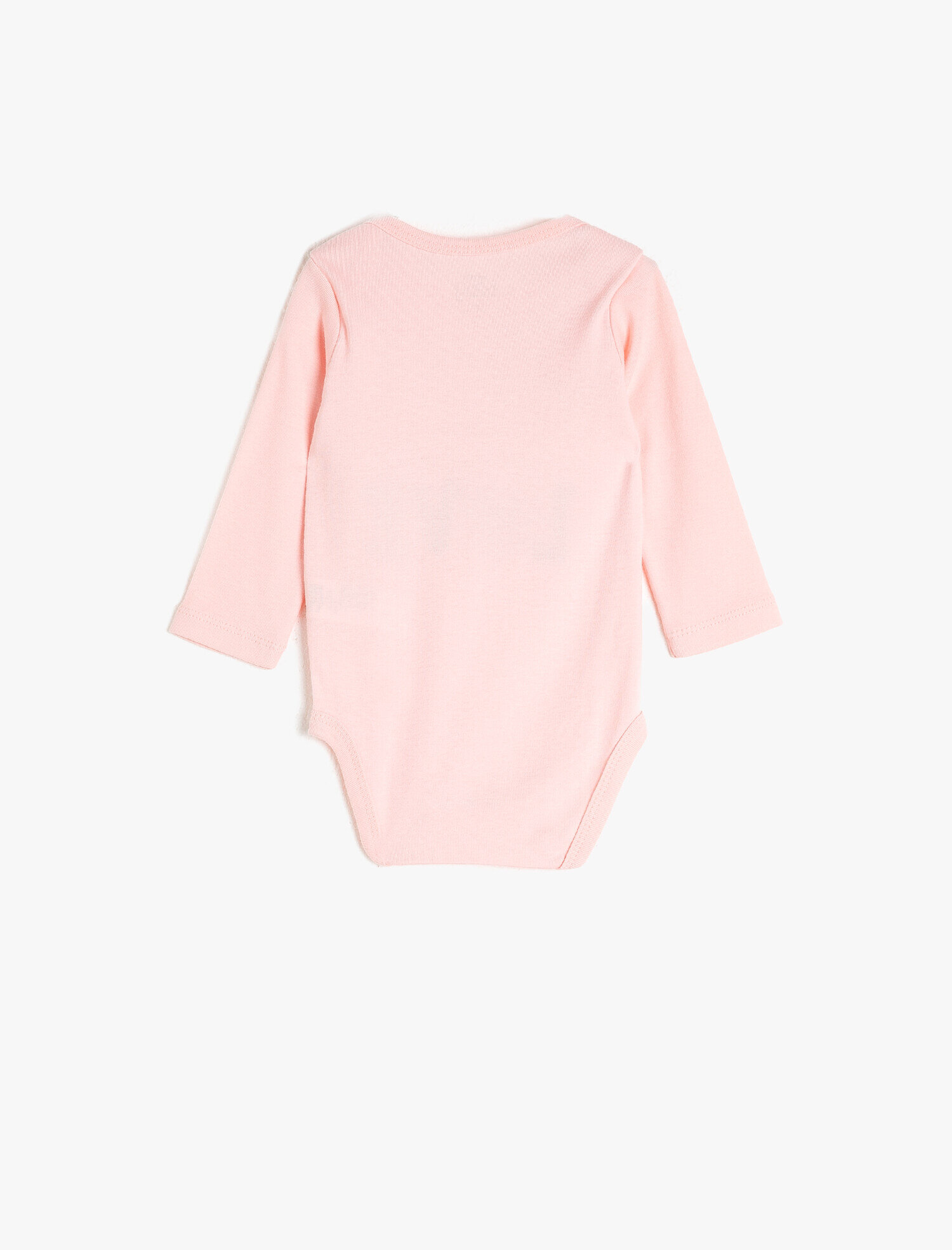 Kız Bebek Baskılı Pamuklu Uzun Kollu Bisiklet Yaka Çıtçıtlı Body