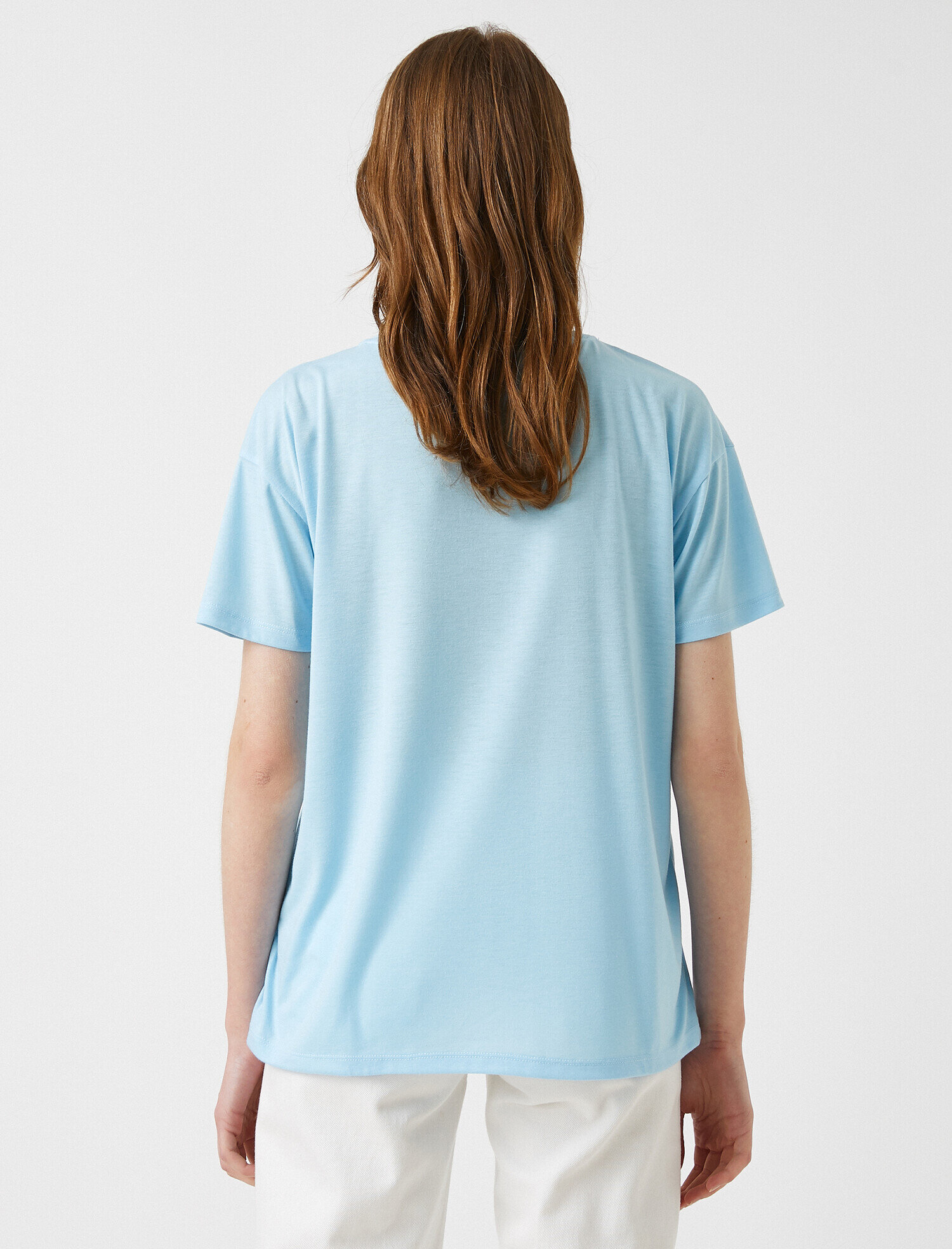   Baskılı Tişört Bisiklet Yaka