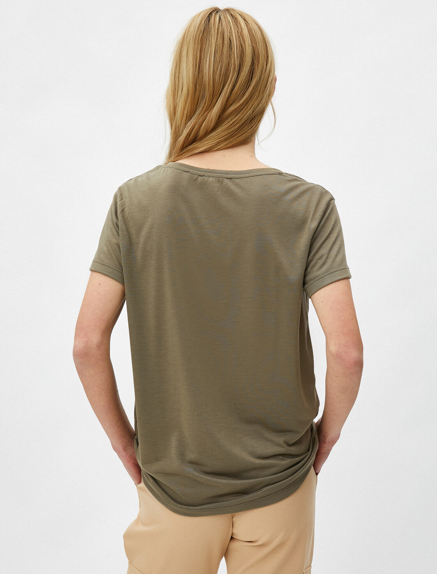   Kısa Kollu Tişört Bisiklet Yaka Slogan Detaylı