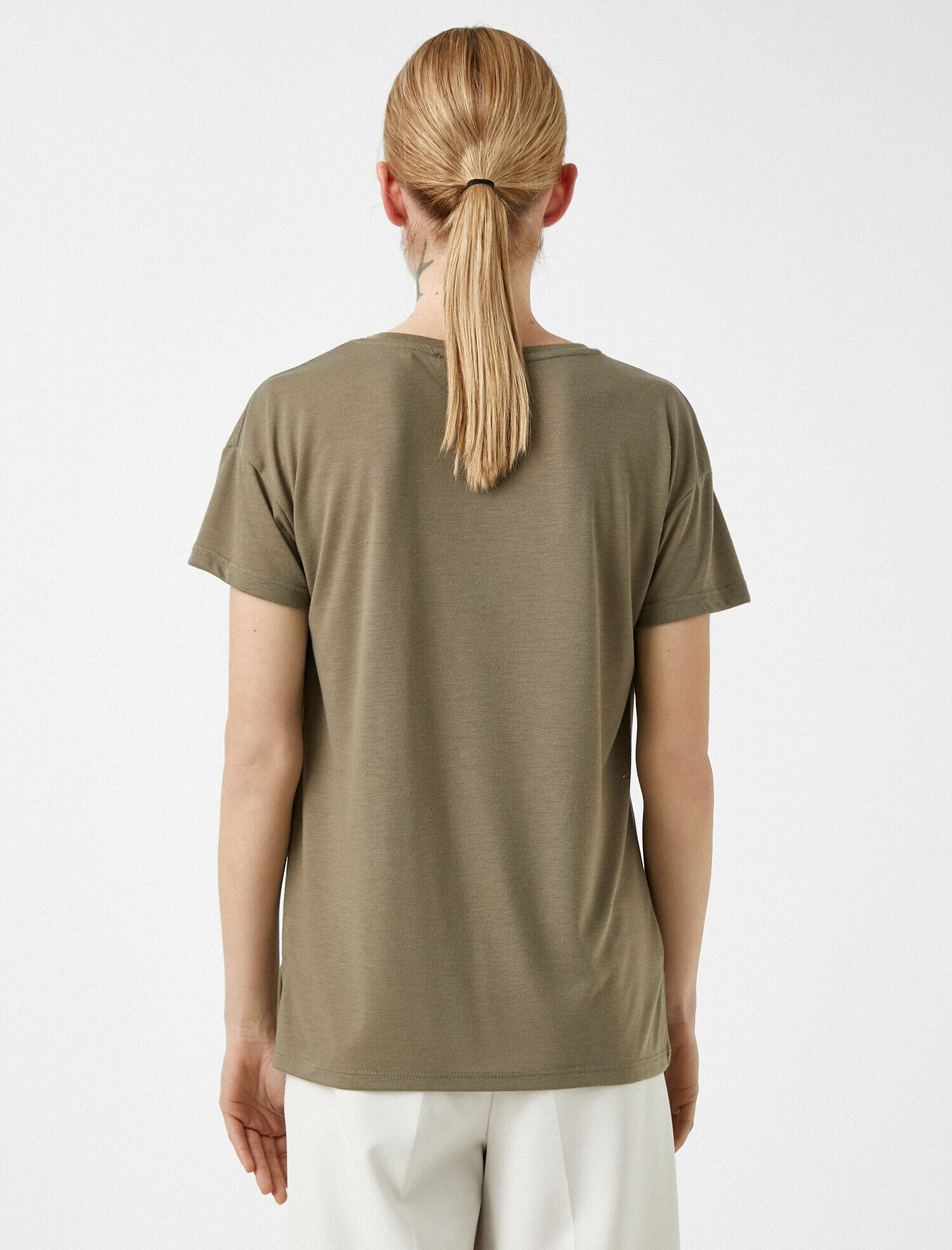   Baskılı Tişört Metalik Bisiklet Yaka Oversize