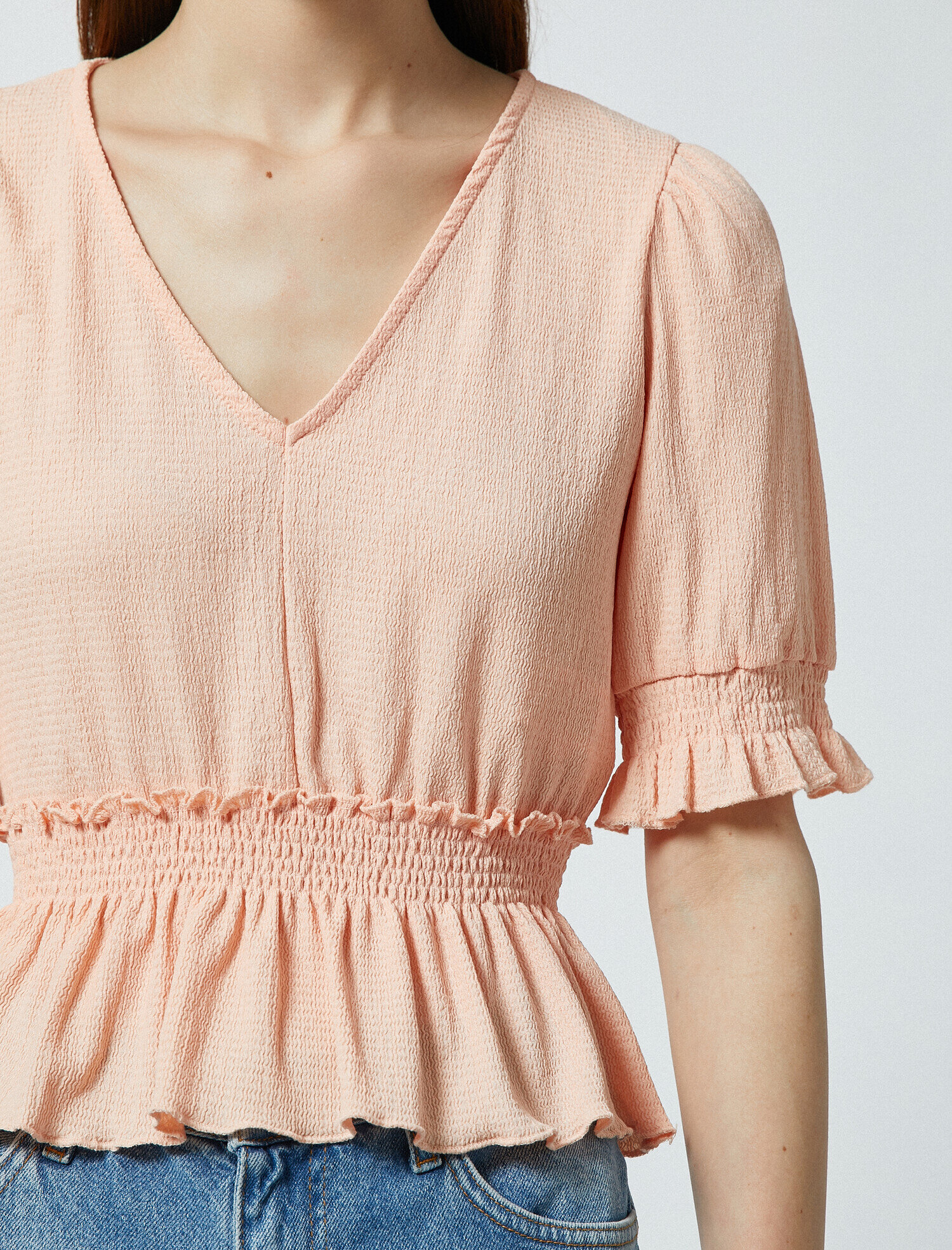   Prenses Kol Fırfırlı Bluz