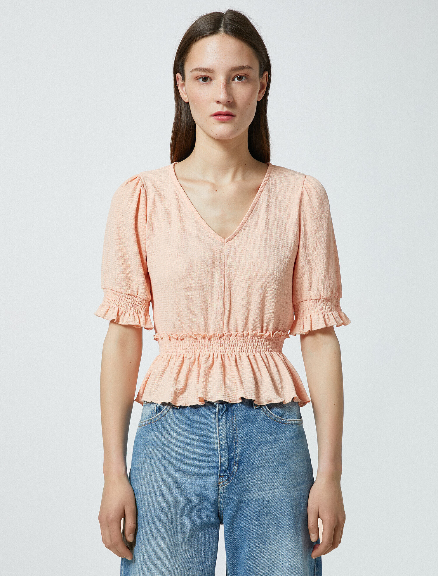   Prenses Kol Fırfırlı Bluz