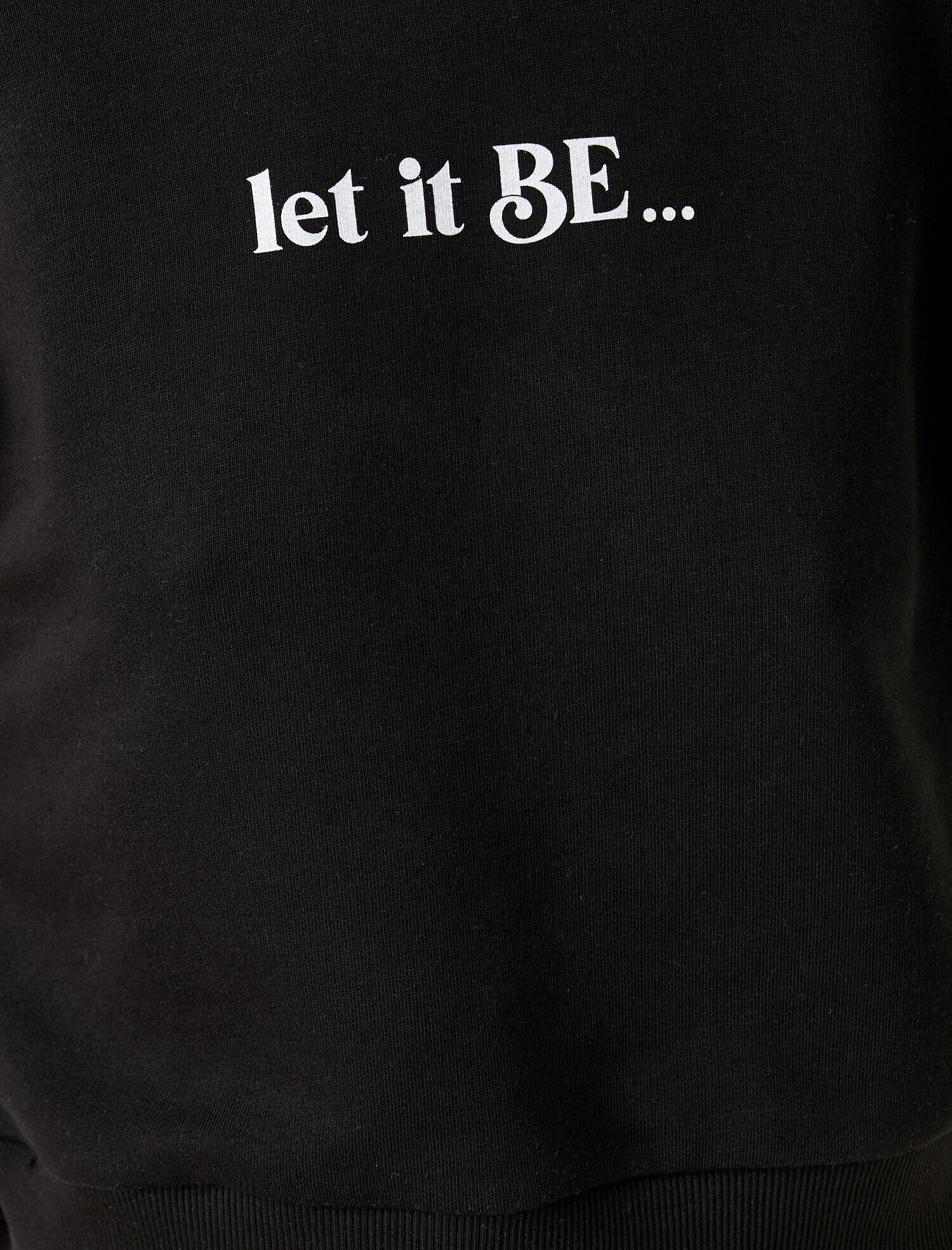   Yazılı Sweatshirt Omuz Detaylı Pamuklu