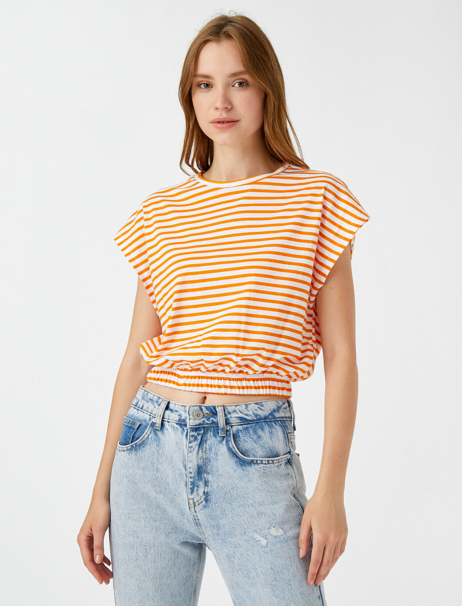   Çizgili Tişört Pamuklu