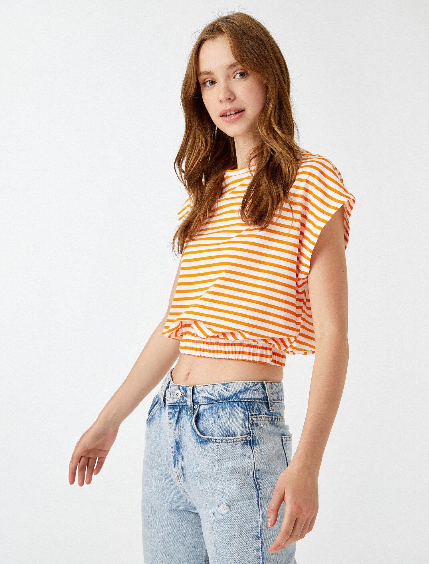   Çizgili Tişört Pamuklu