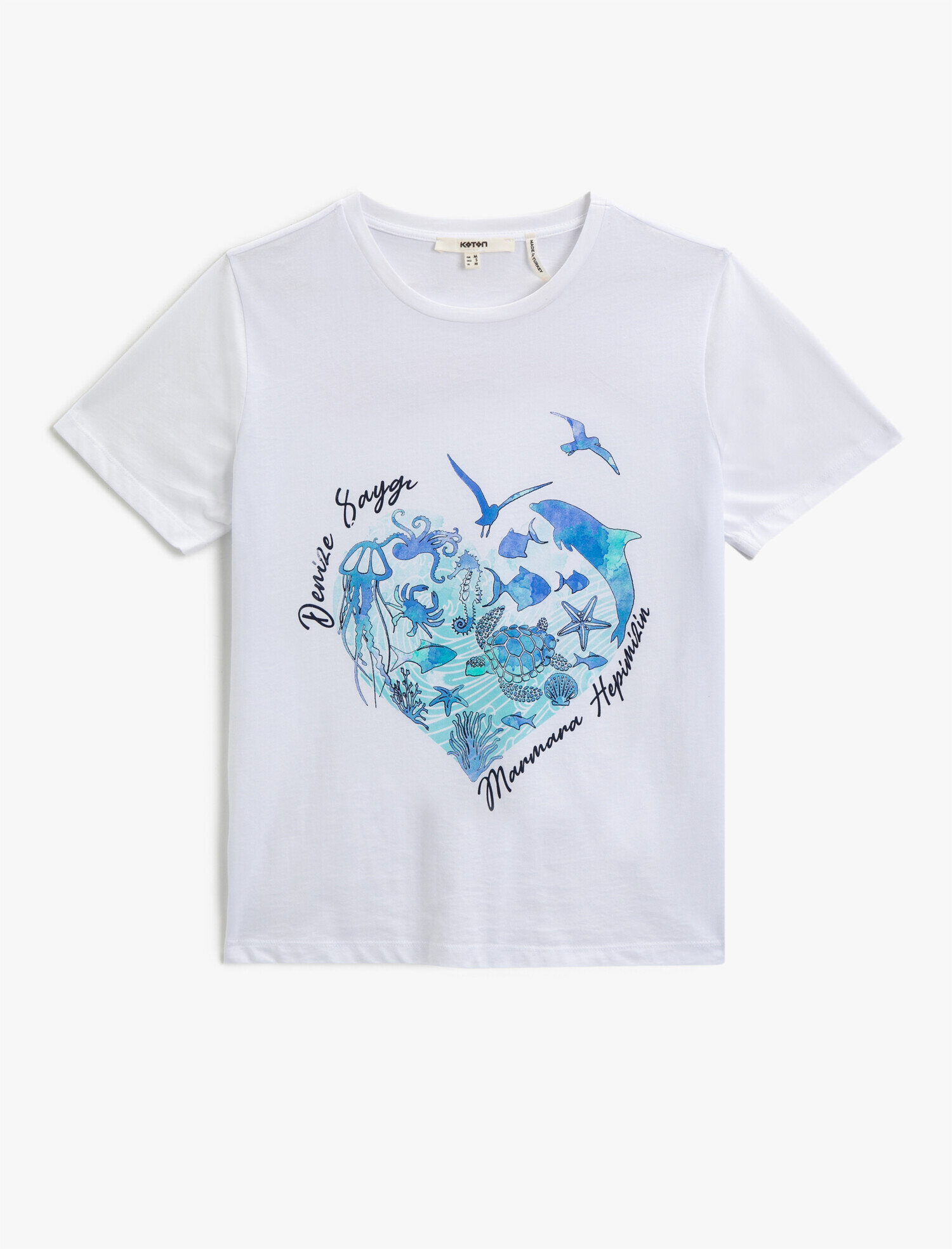   Marmara Temalı Baskılı Tişört Pamuklu