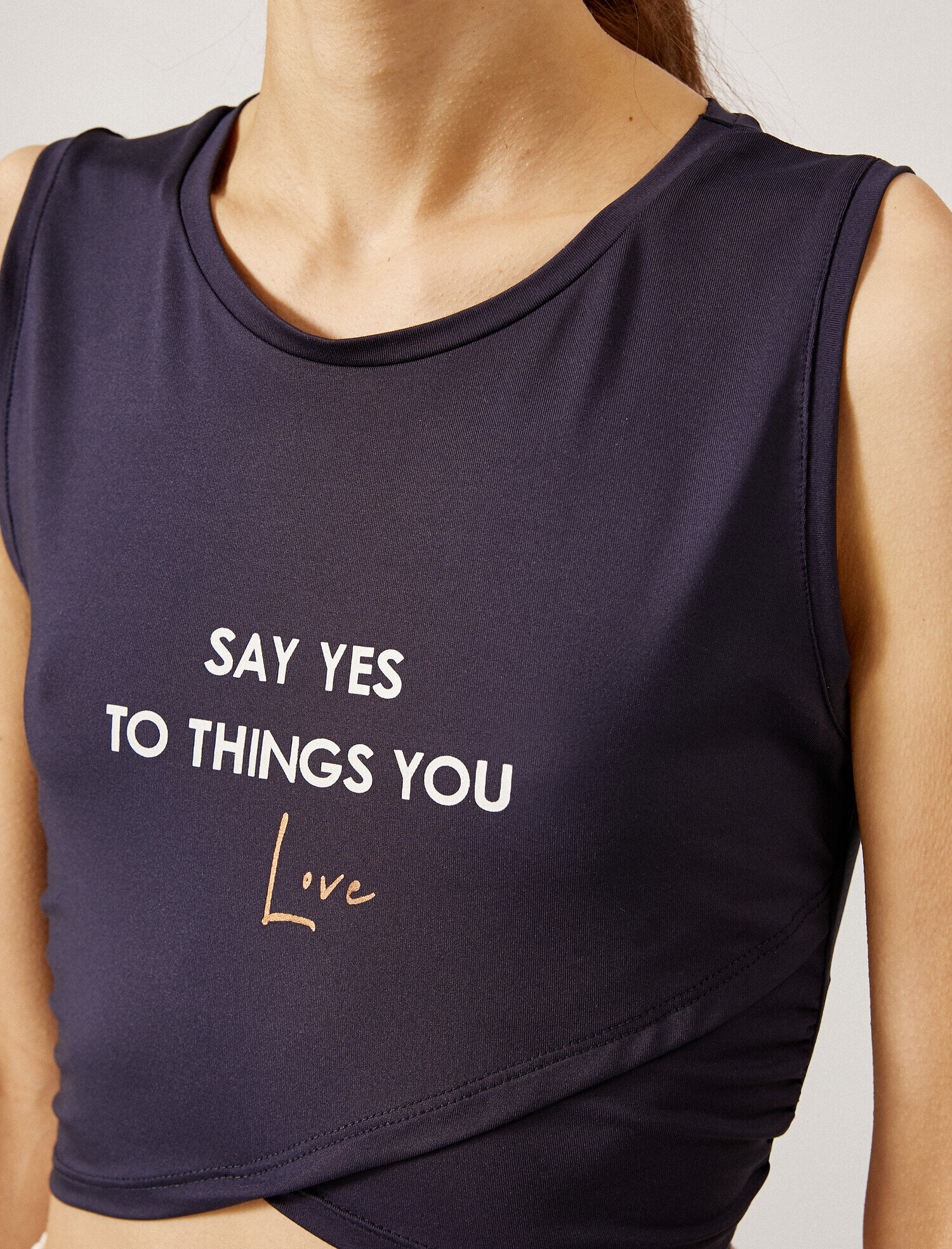   Askılı Atlet Spor Sloganlı Tanktop