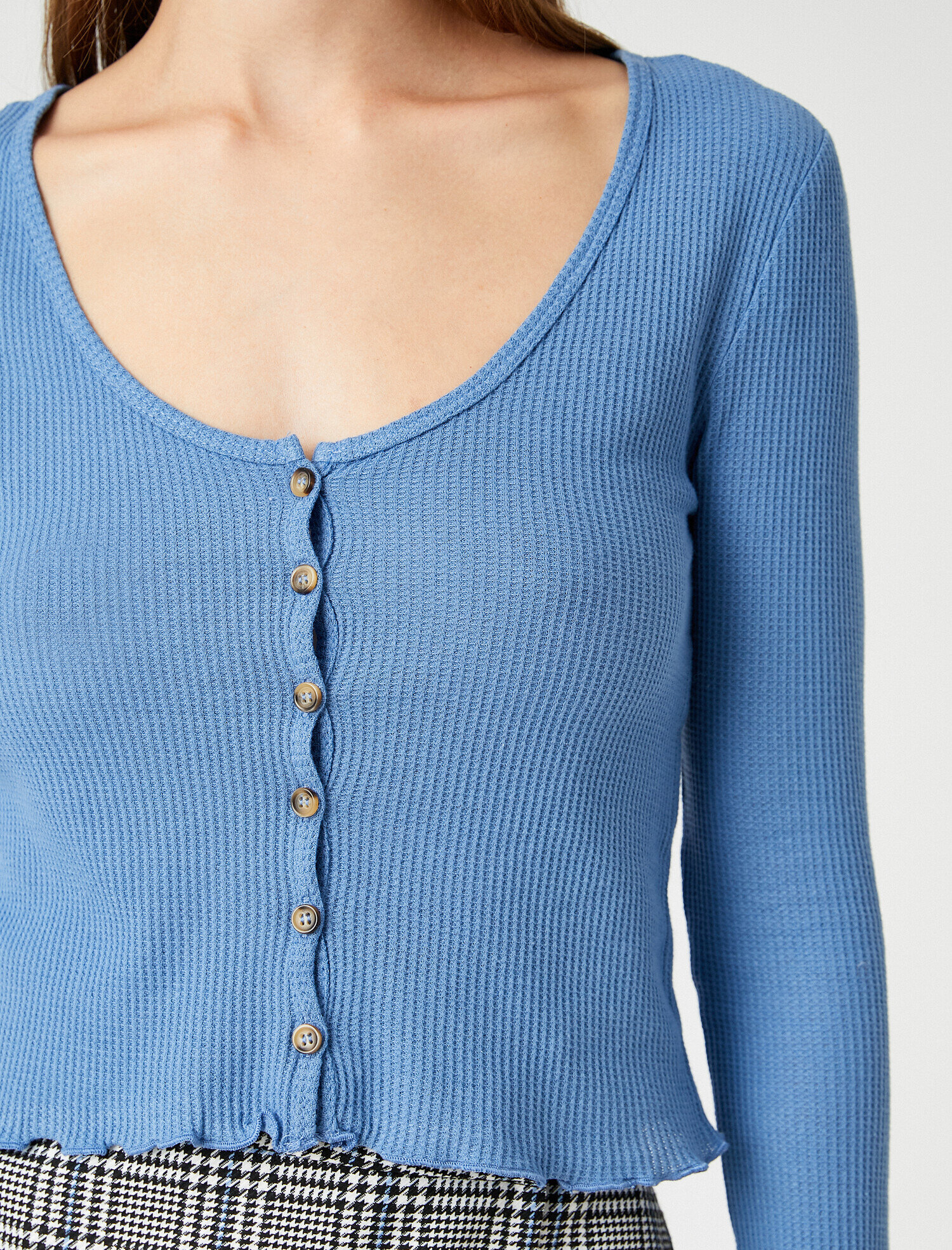   Slim Fit Waffle Hırka Pamuklu