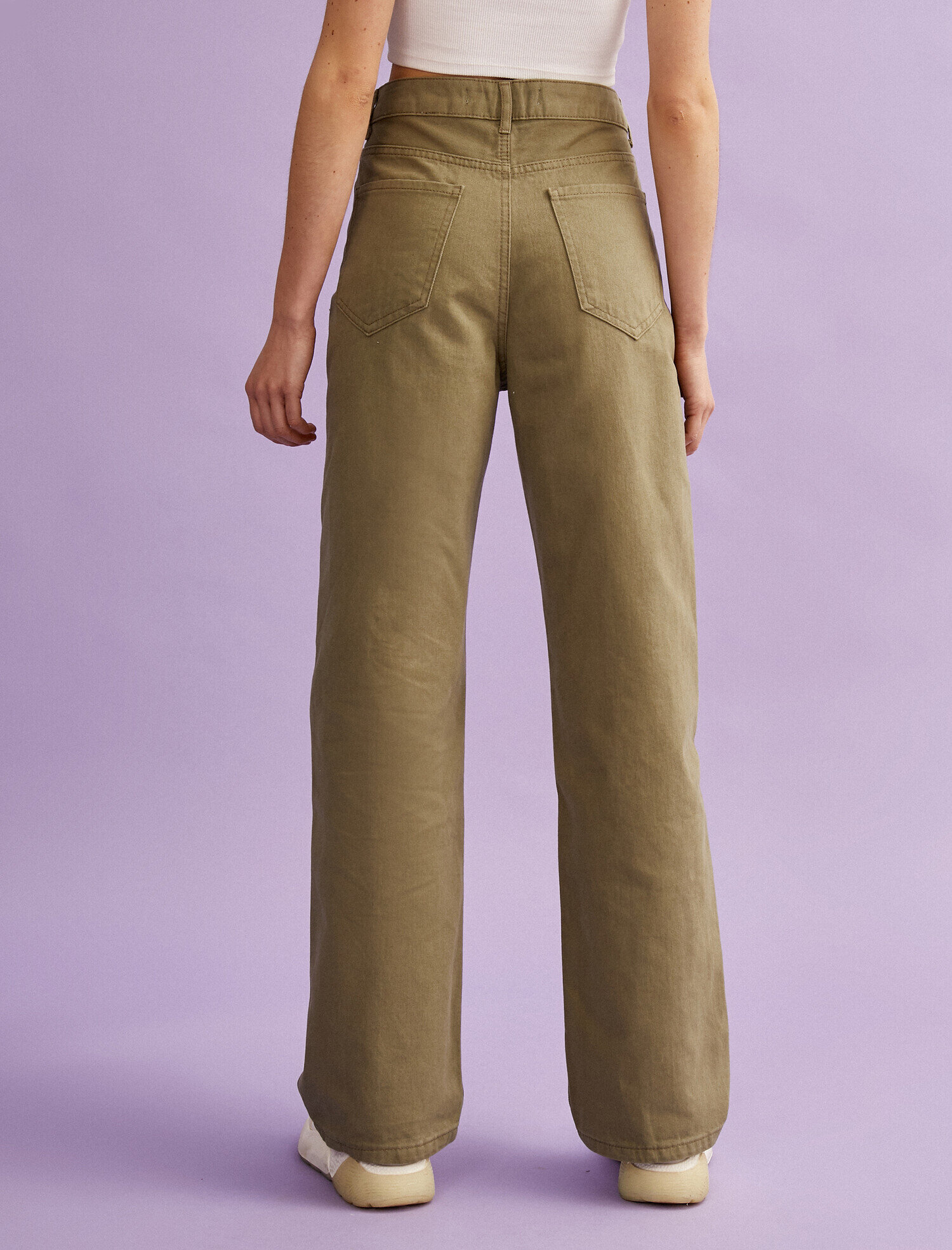 Geniş Paça Jean Pantolon Pamuklu