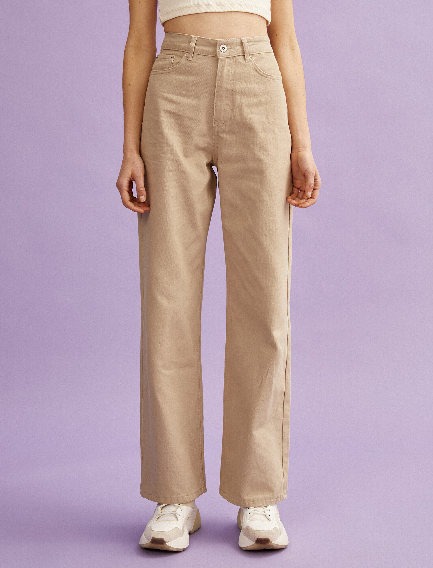   Geniş Paça Jean Pantolon Pamuklu