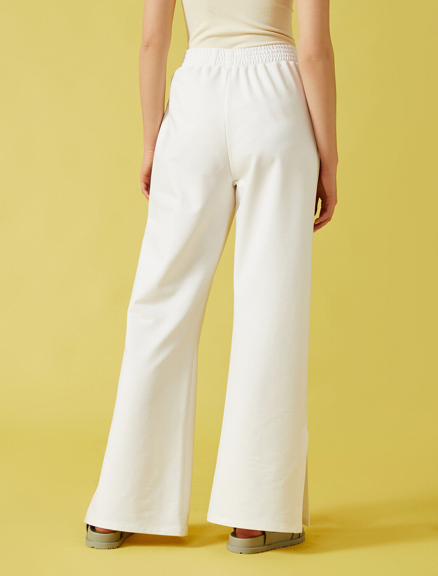   Yırtmaçlı Eşofman Altı Geniş Paça Pamuklu