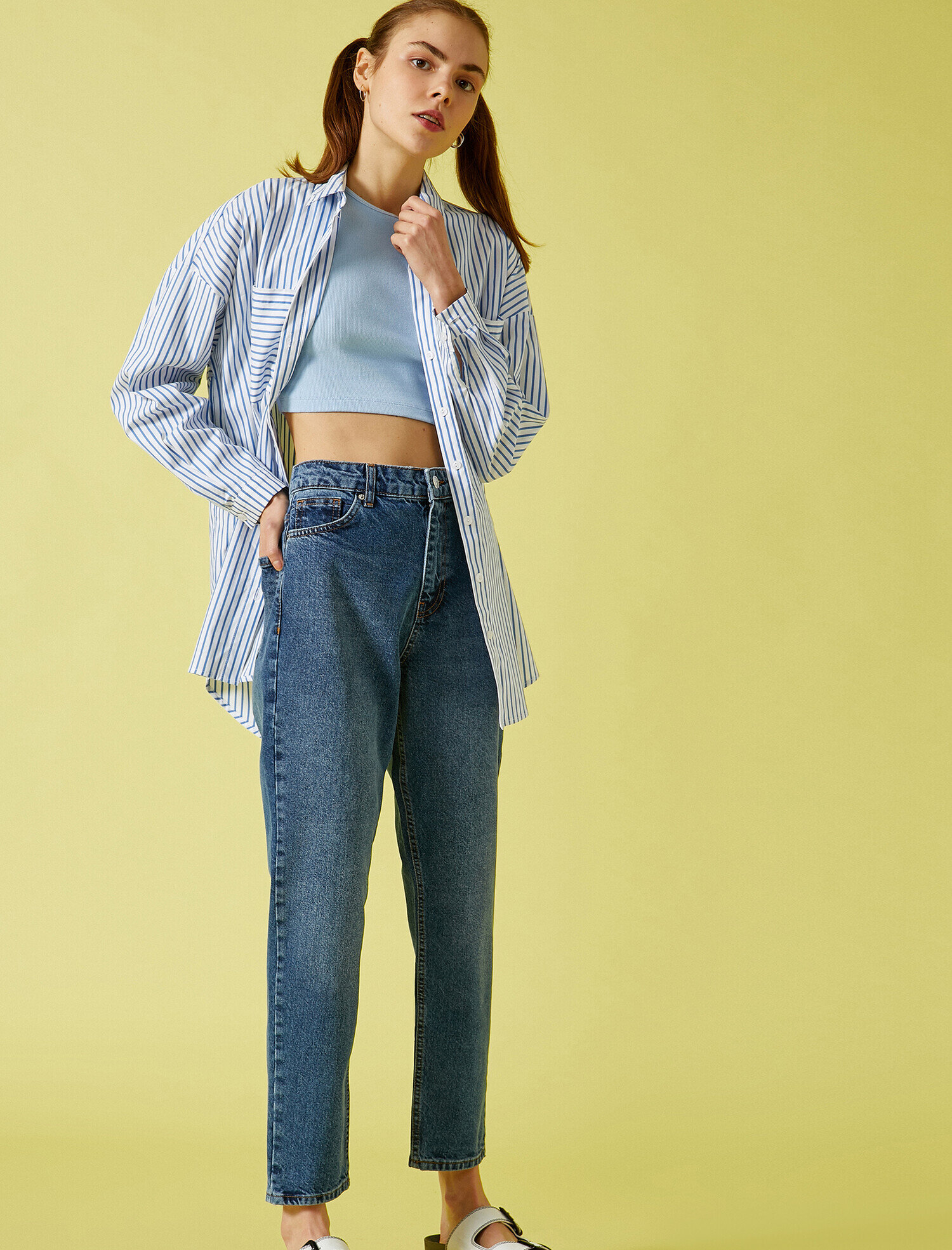   Mom Jean Normal Bel Dar Kesim Dar Paça Pantolon