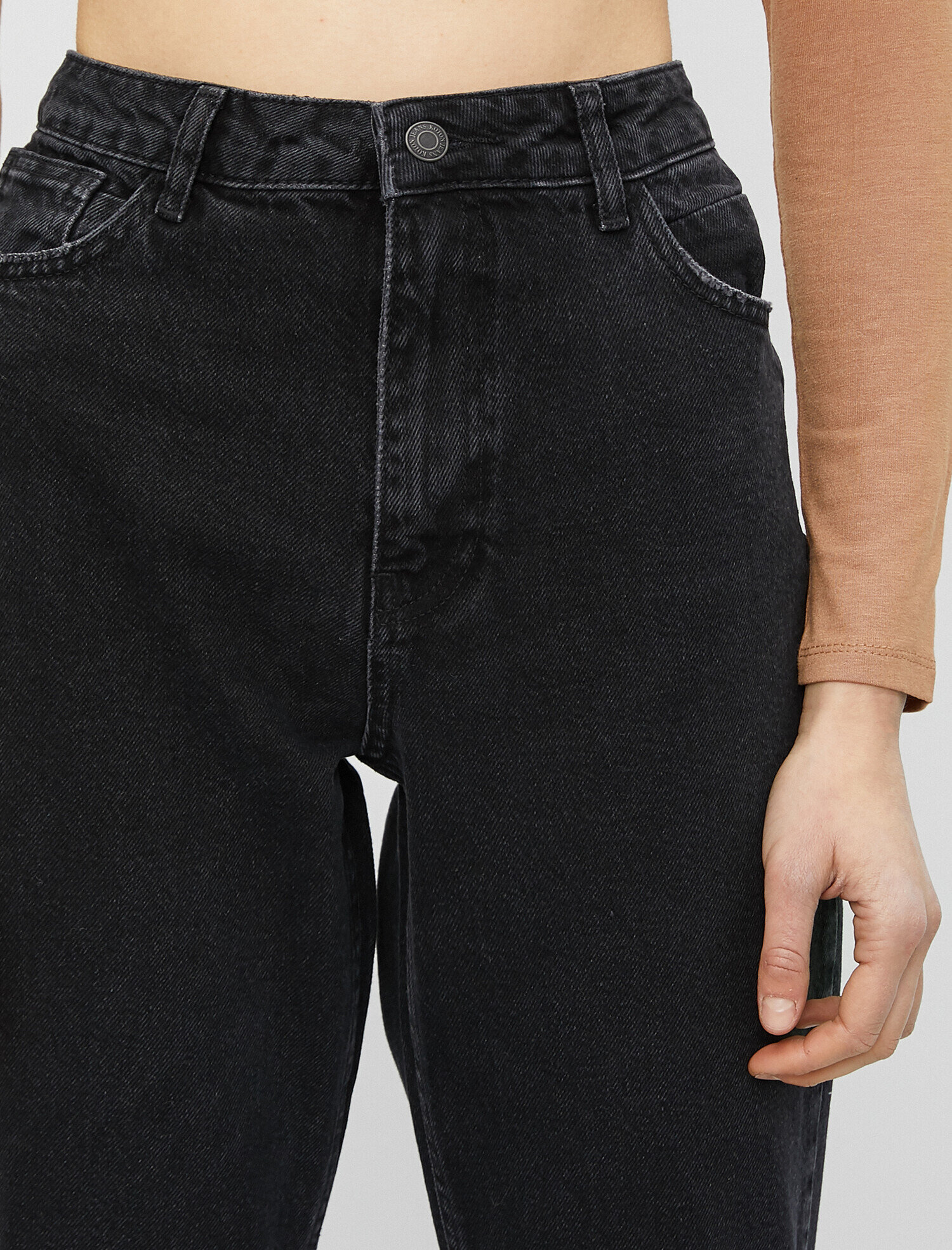   Pamuklu Yüksek Bel Mom Jean - Dar Kesim Dar Paça Pantolon