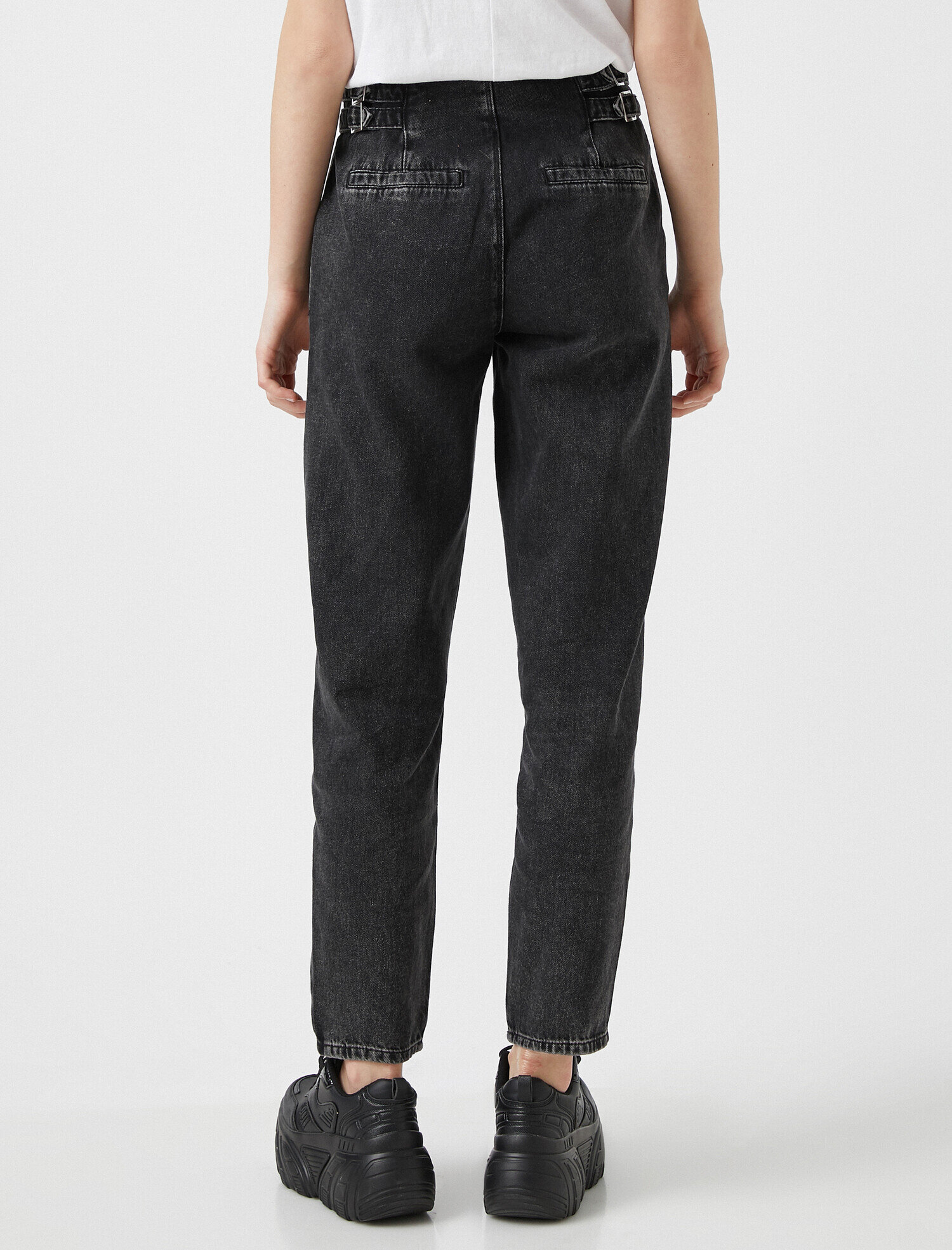   Yüksek Bel Jean Pantolon Pamuklu