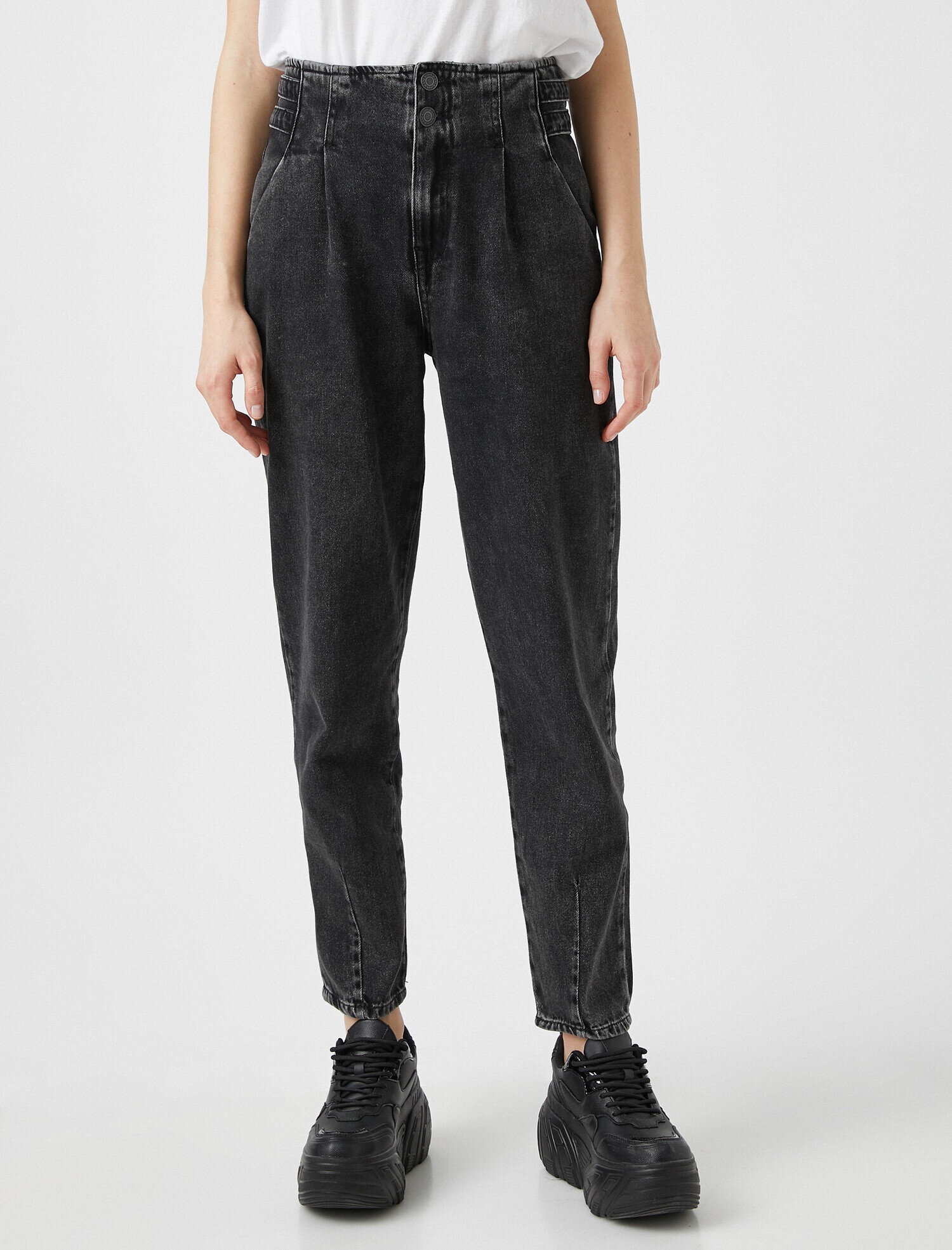   Yüksek Bel Jean Pantolon Pamuklu