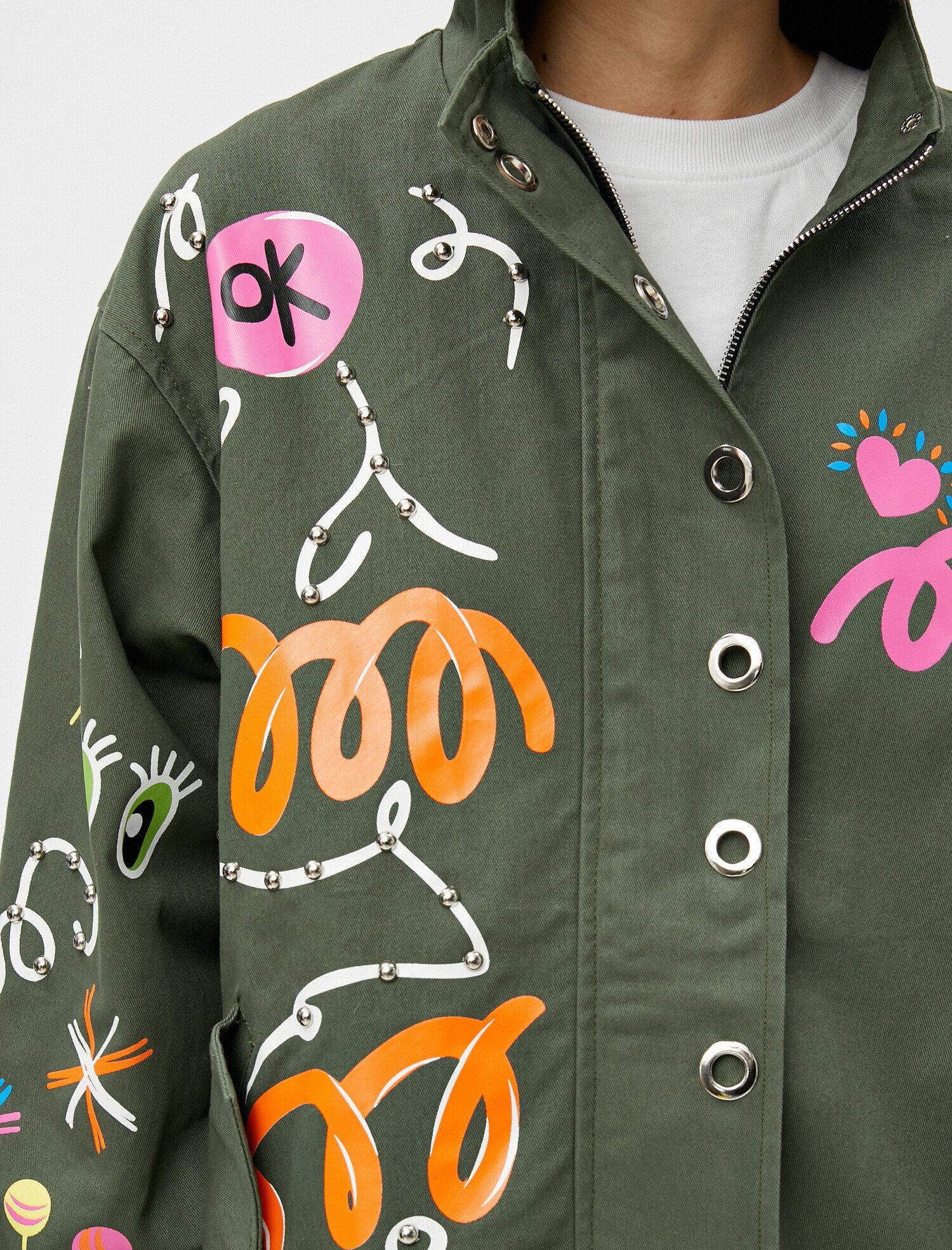   Baskılı Oversize Parka