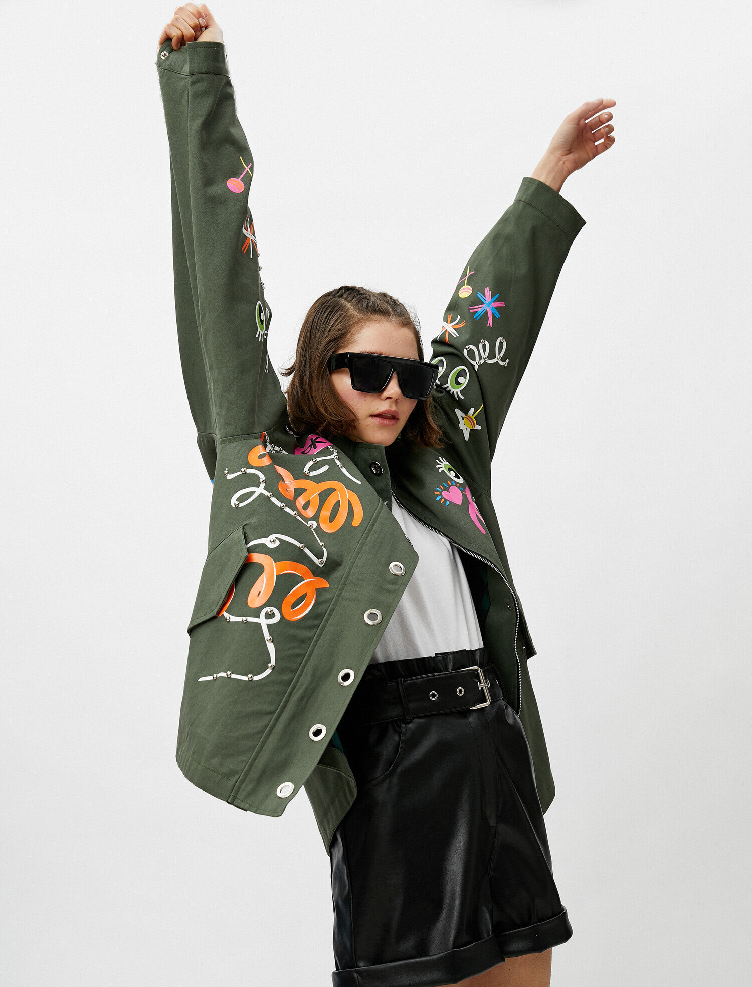   Baskılı Oversize Parka
