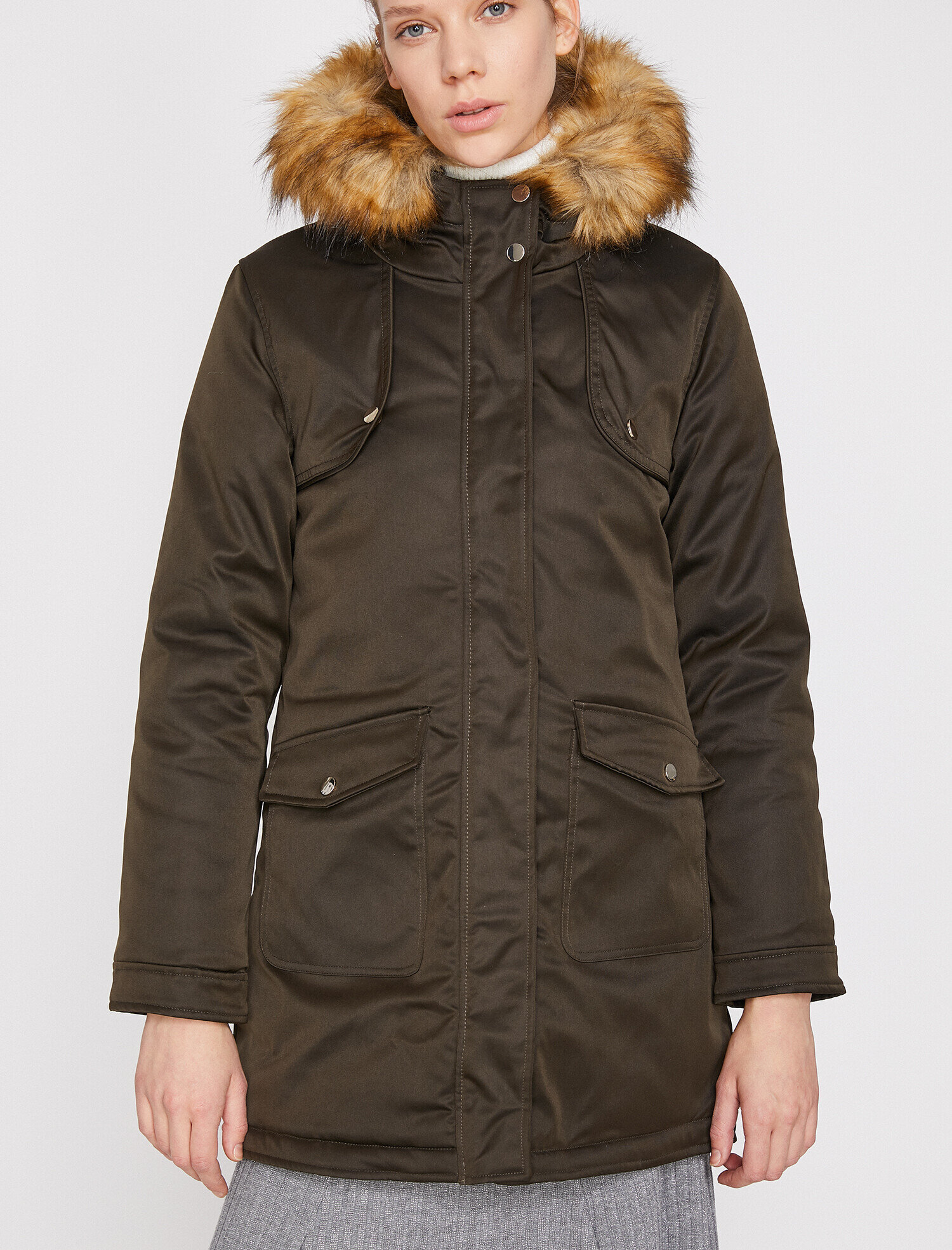   Suni Kürk Detaylı Parka