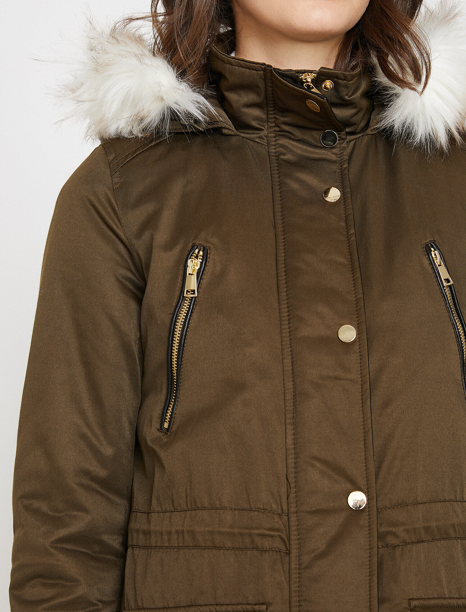   Suni Kürk Detaylı Parka