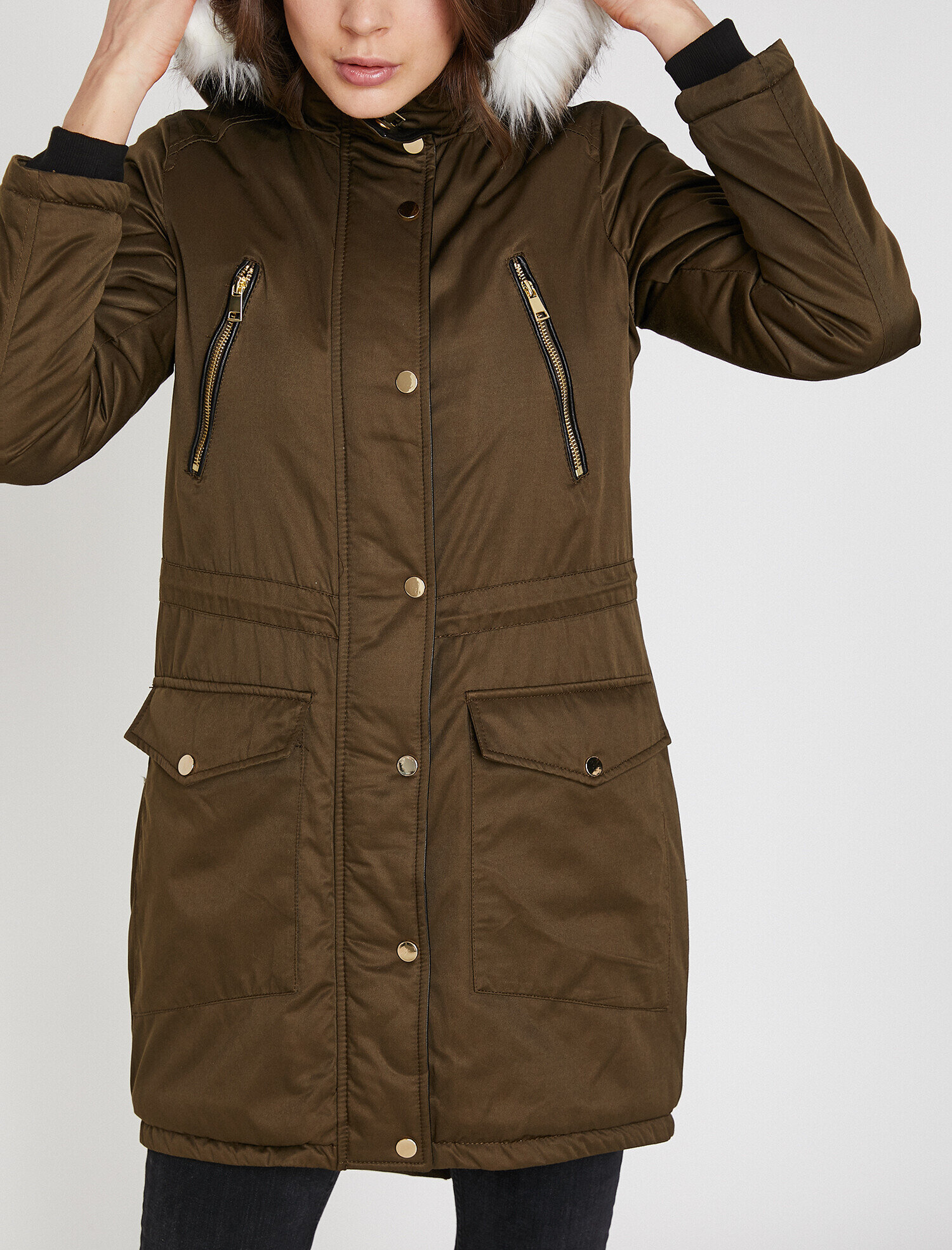   Suni Kürk Detaylı Parka