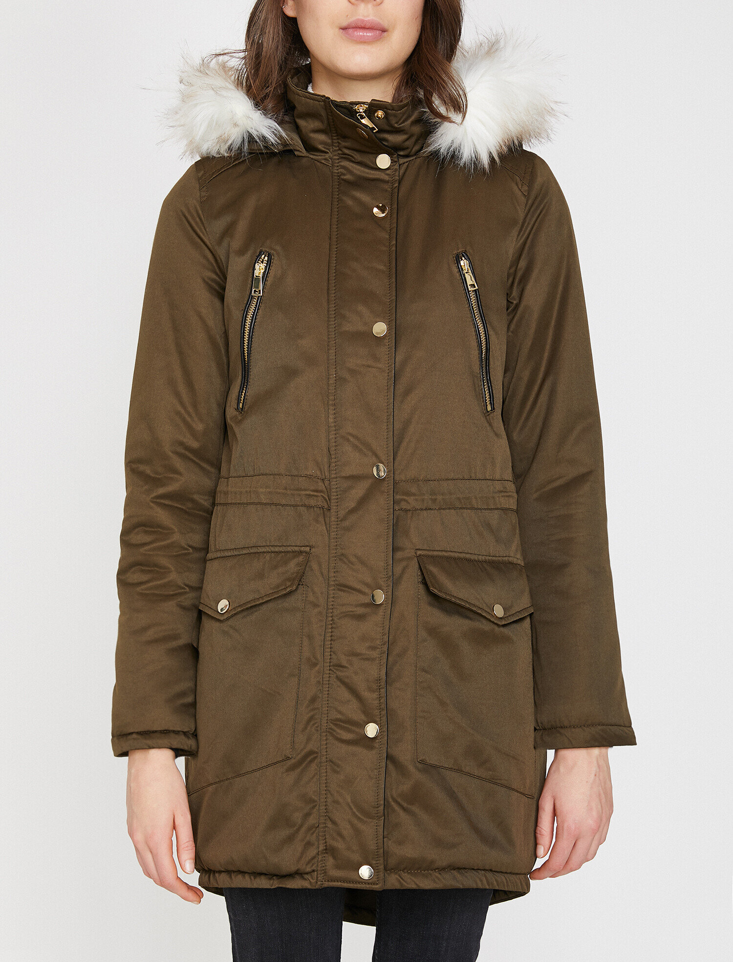   Suni Kürk Detaylı Parka