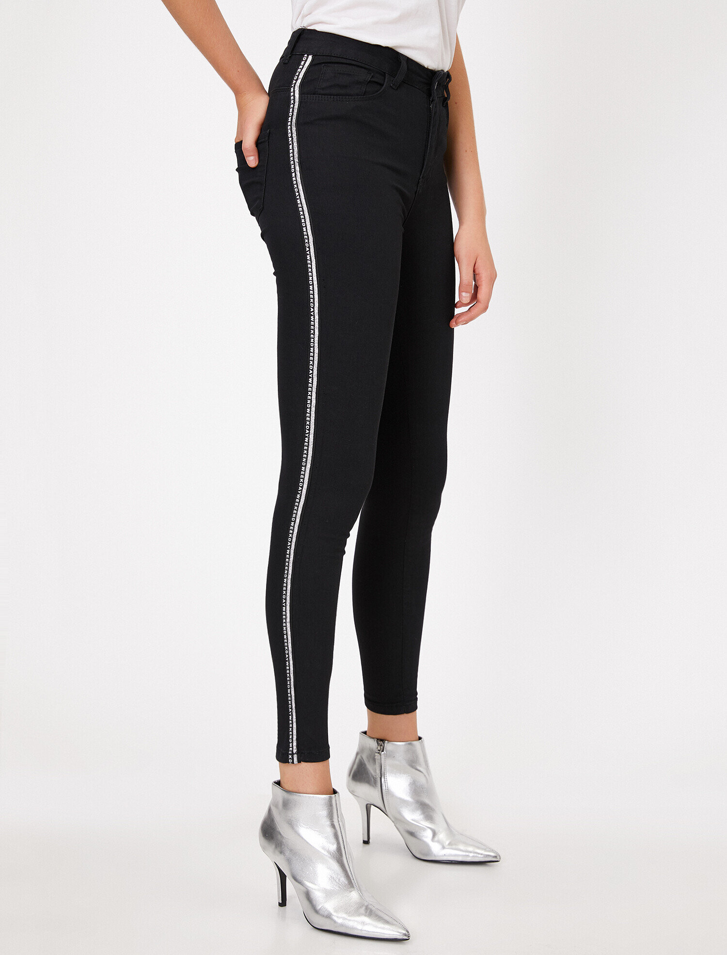   Carmen Jean - Yüksek Bel Dar Kesim Dar Paça Pantolon