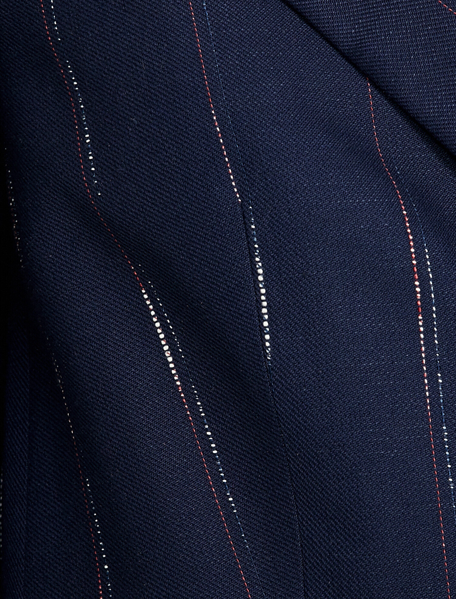   Çizgili Kruvaze Blazer Ceket Keten Karışımlı