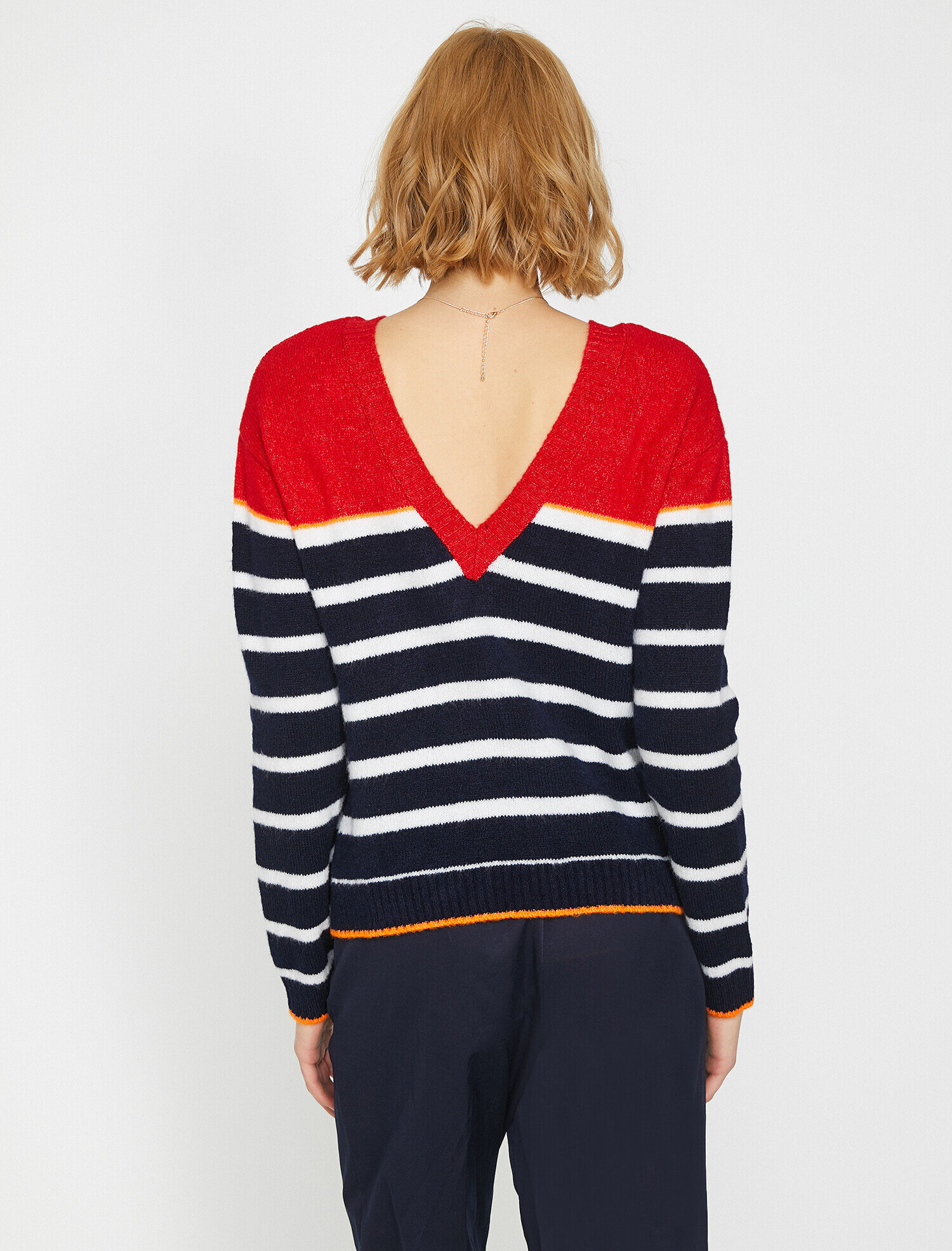   Çizgili Triko Kazak