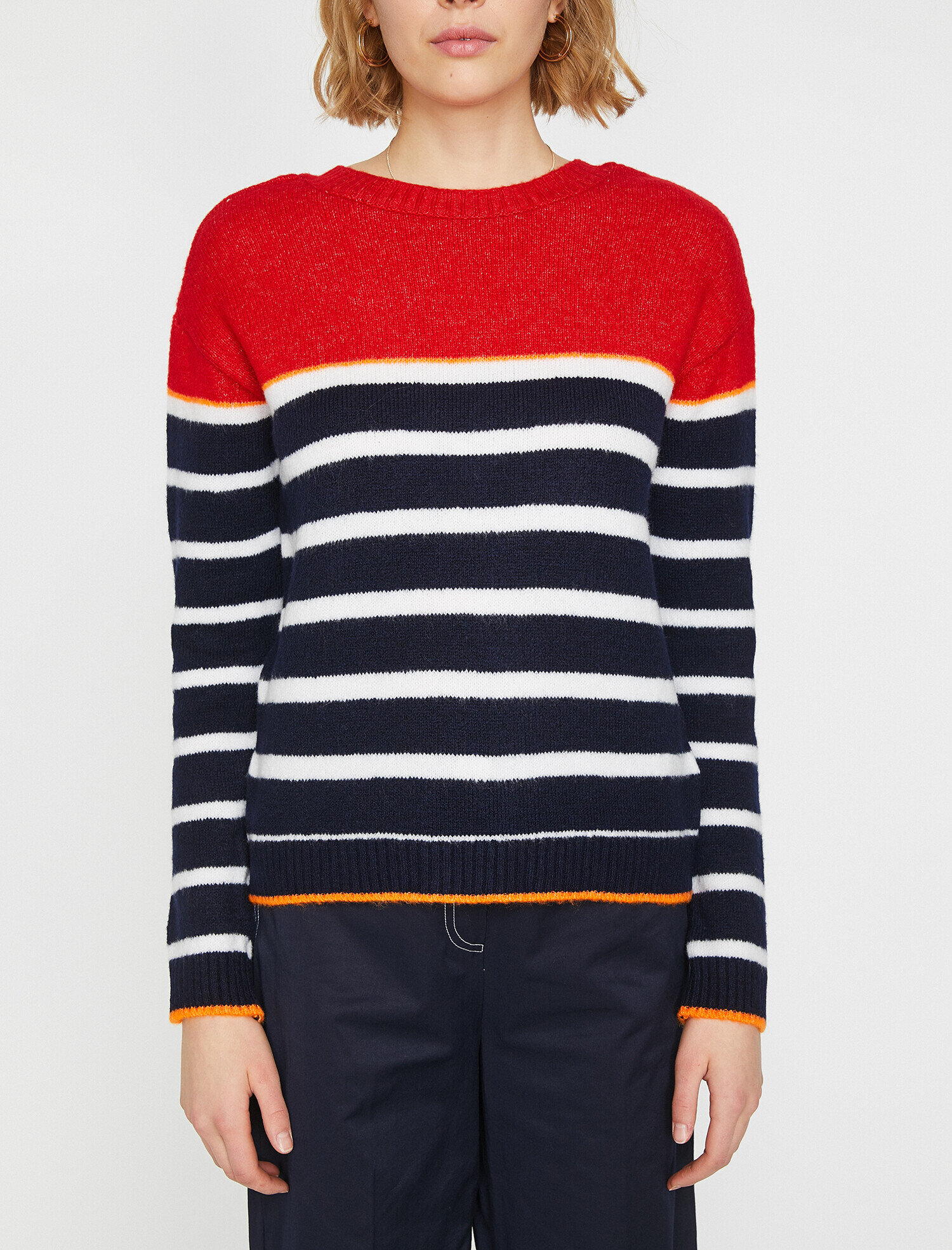   Çizgili Triko Kazak