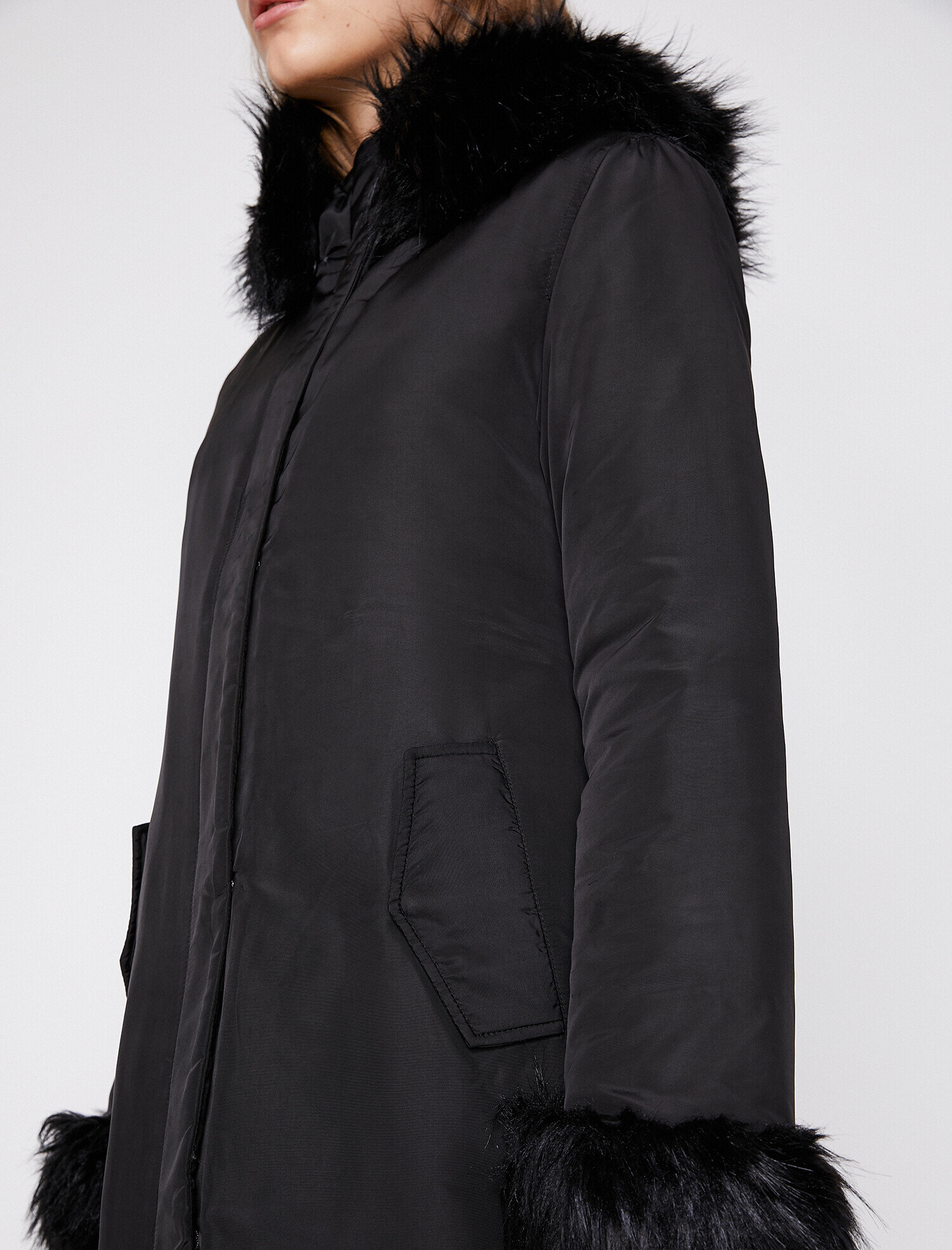   Suni Kürk Detaylı Parka