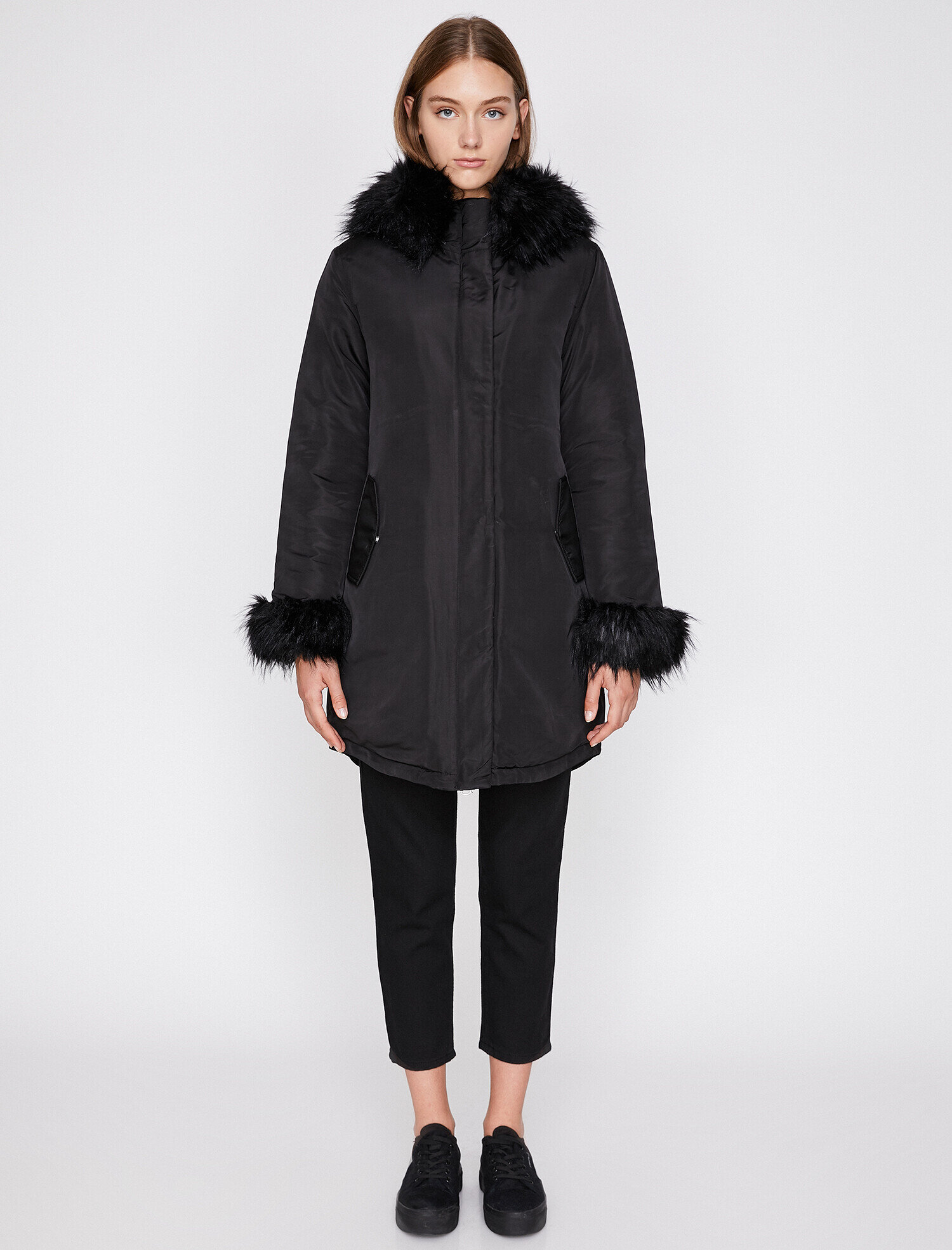   Suni Kürk Detaylı Parka