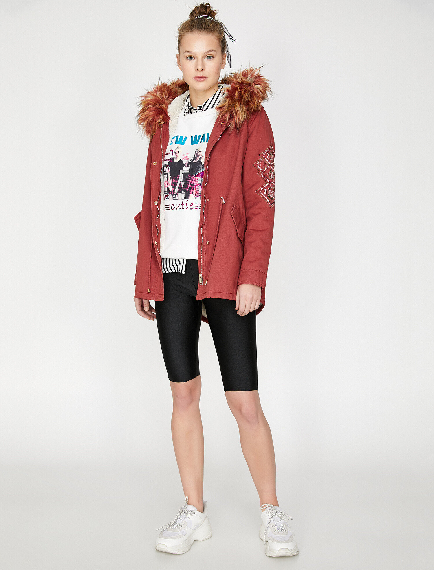 Suni Kürk Kapüşonlu Parka